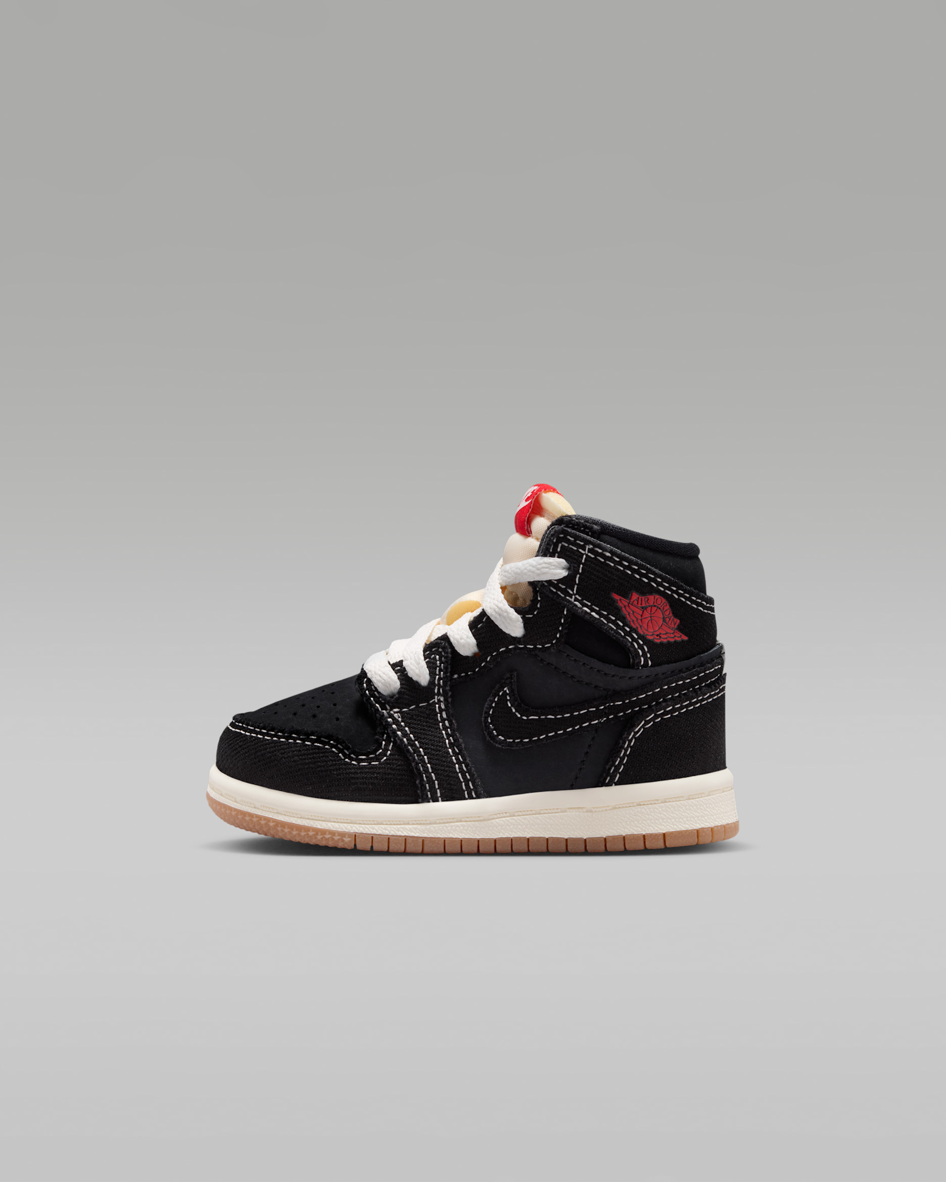 Jordan 1 Retro High OG Baby/Toddler Shoes - Black/Gum Medium Brown/Sail