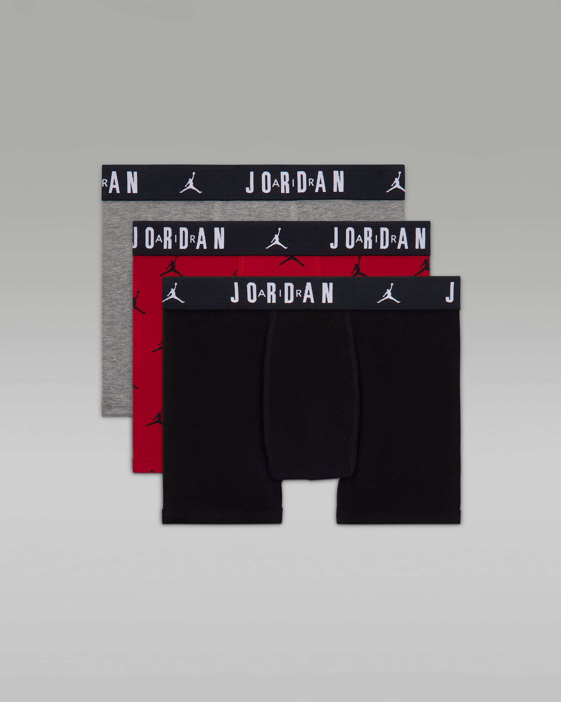 Jordan Older Kids' Flight Cotton Essentials Boxer Briefs (3-Pack) - Gym Red