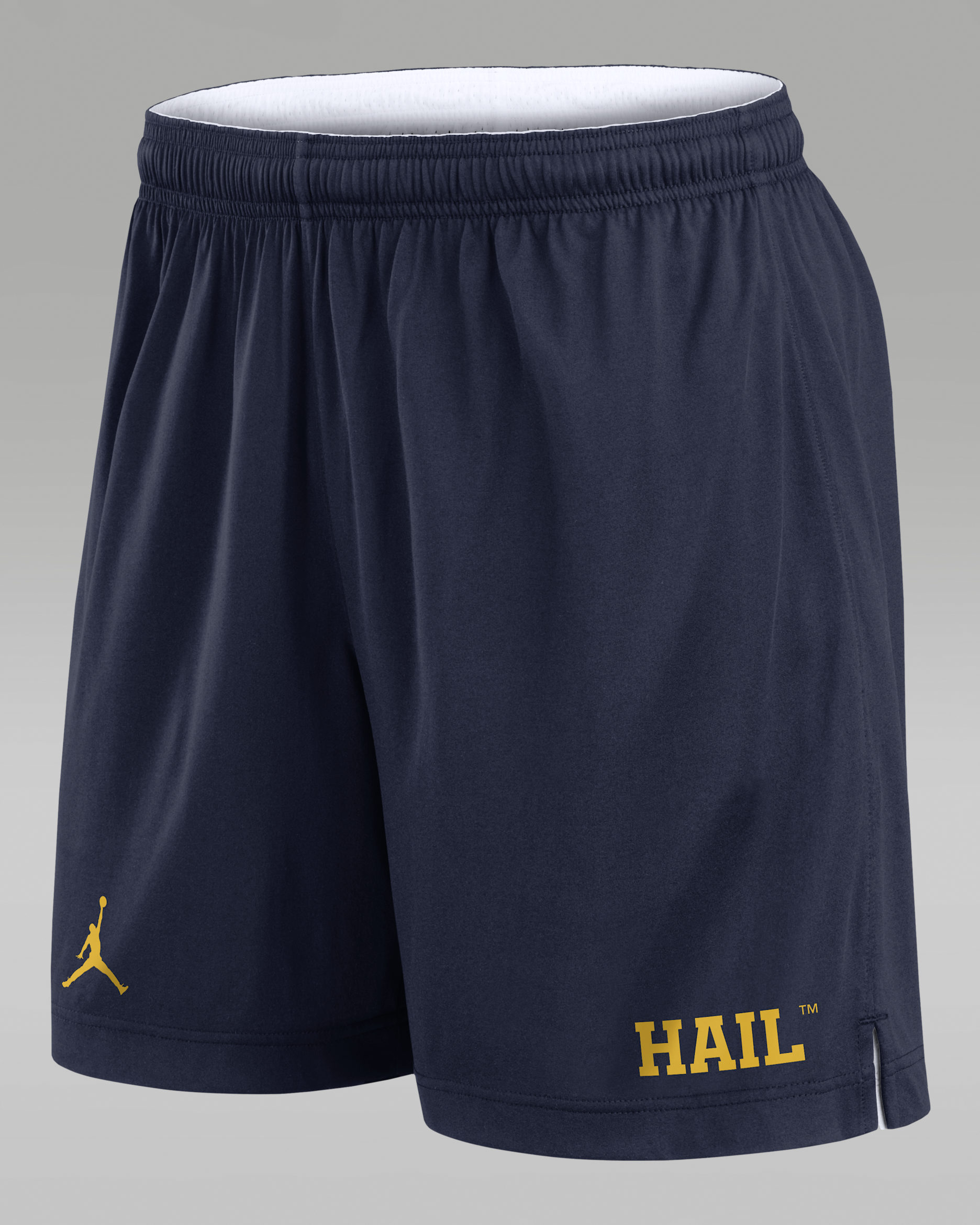 Shorts universitarios marca Jordan Dri-FIT para hombre Michigan Primetime Reversible - Azul marino/Blanco