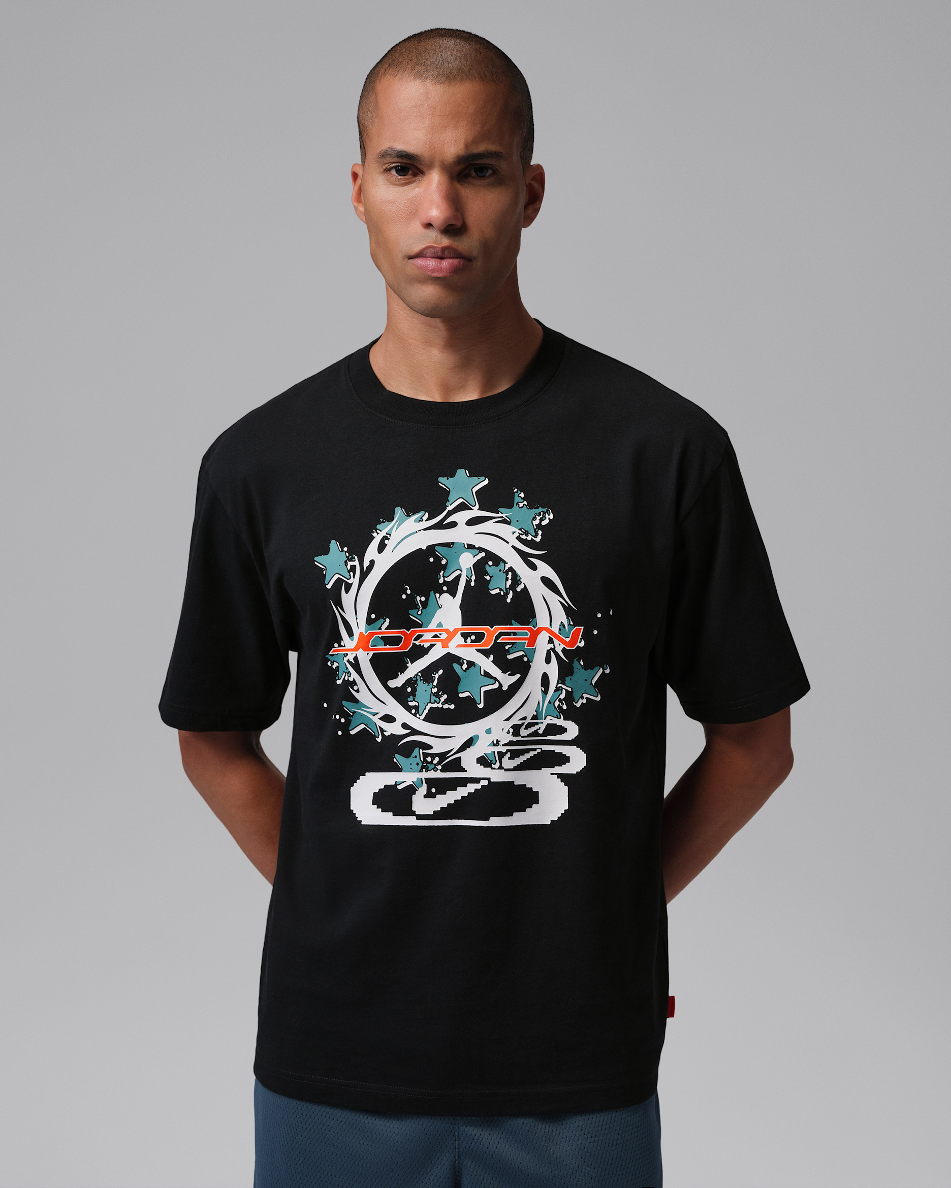 Jordan Men's Graphic T-Shirt - Black/White/Safety Orange