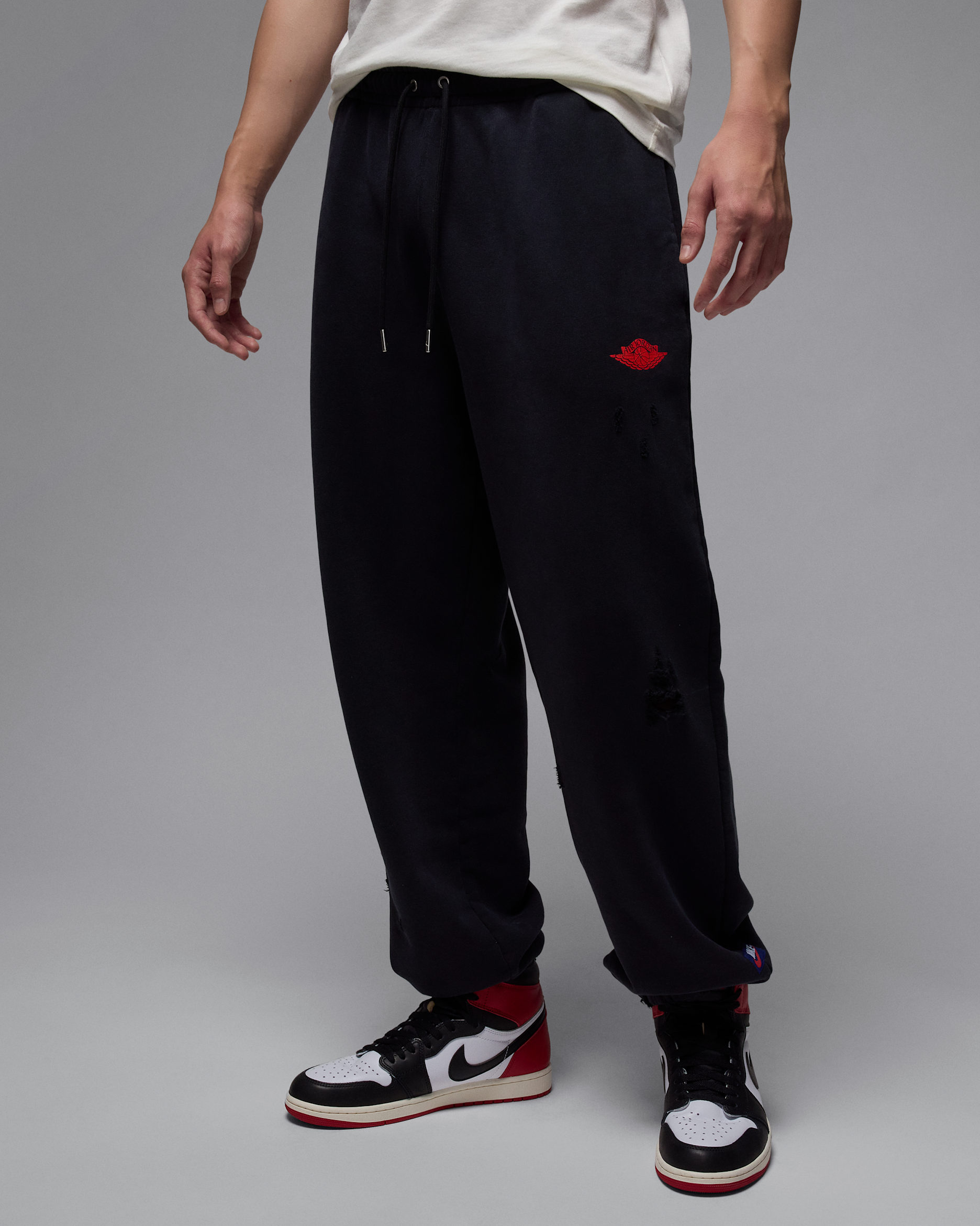 กางเกงขายาวผ้าฟลีซผู้ชาย Jordan Rare Air - ดำ/Sail