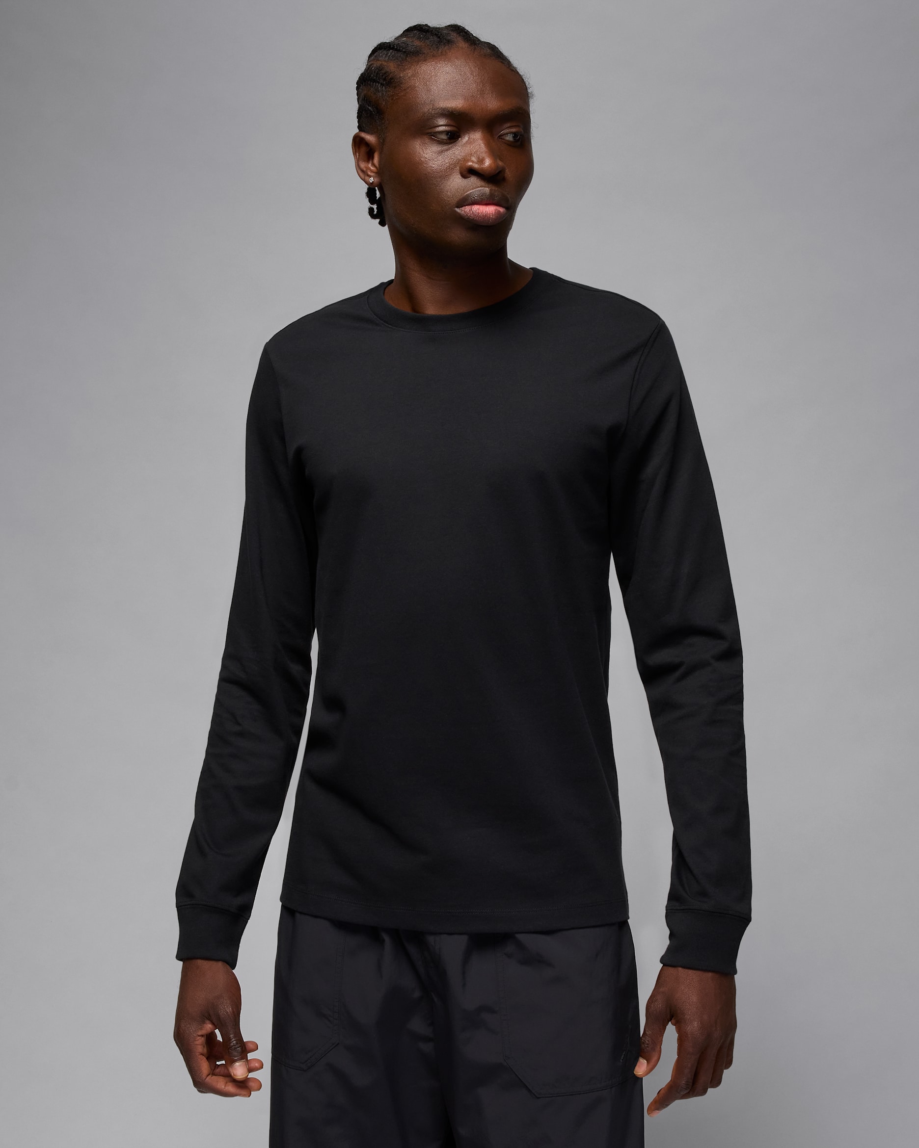 Playera de manga larga lisa para hombre Jordan Core - Negro
