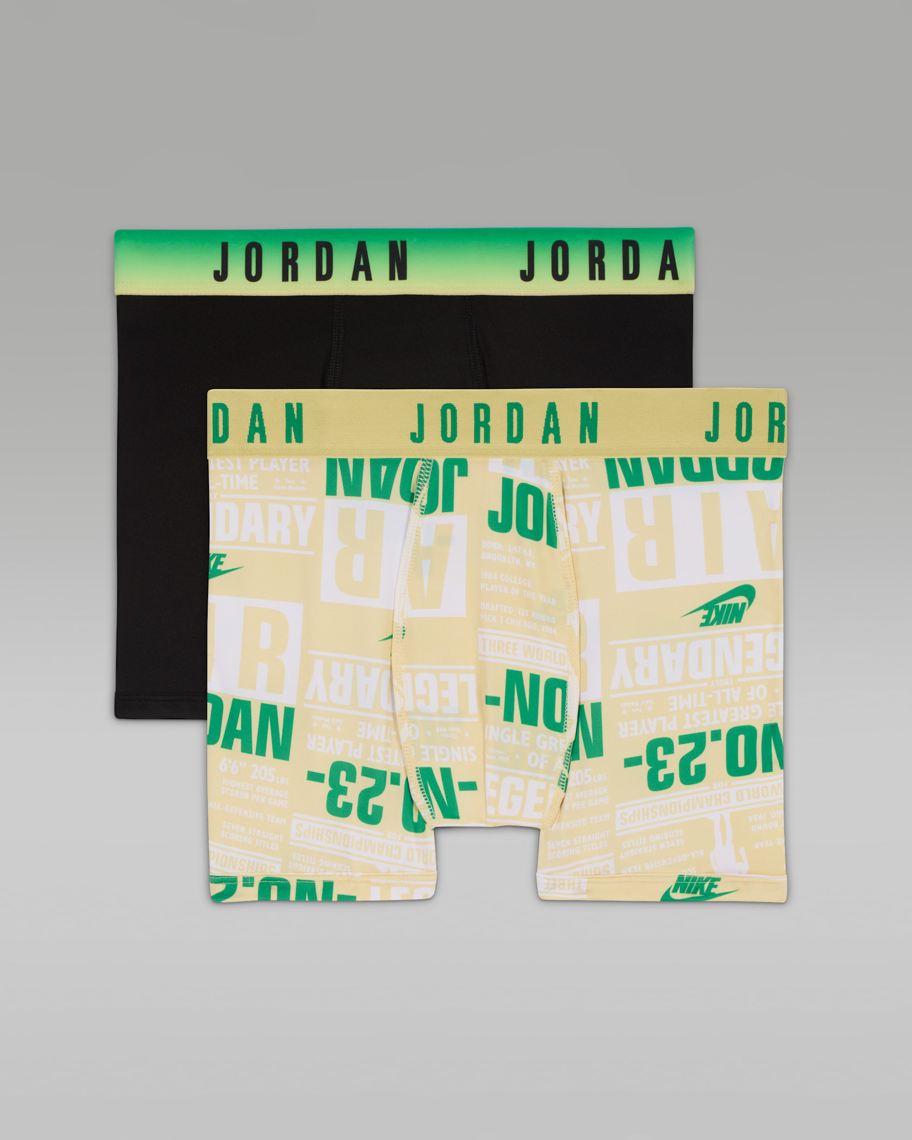 Ropa interior estampada Dri-FIT para niños talla grande (paquete de 2) Jordan - Limón lavado