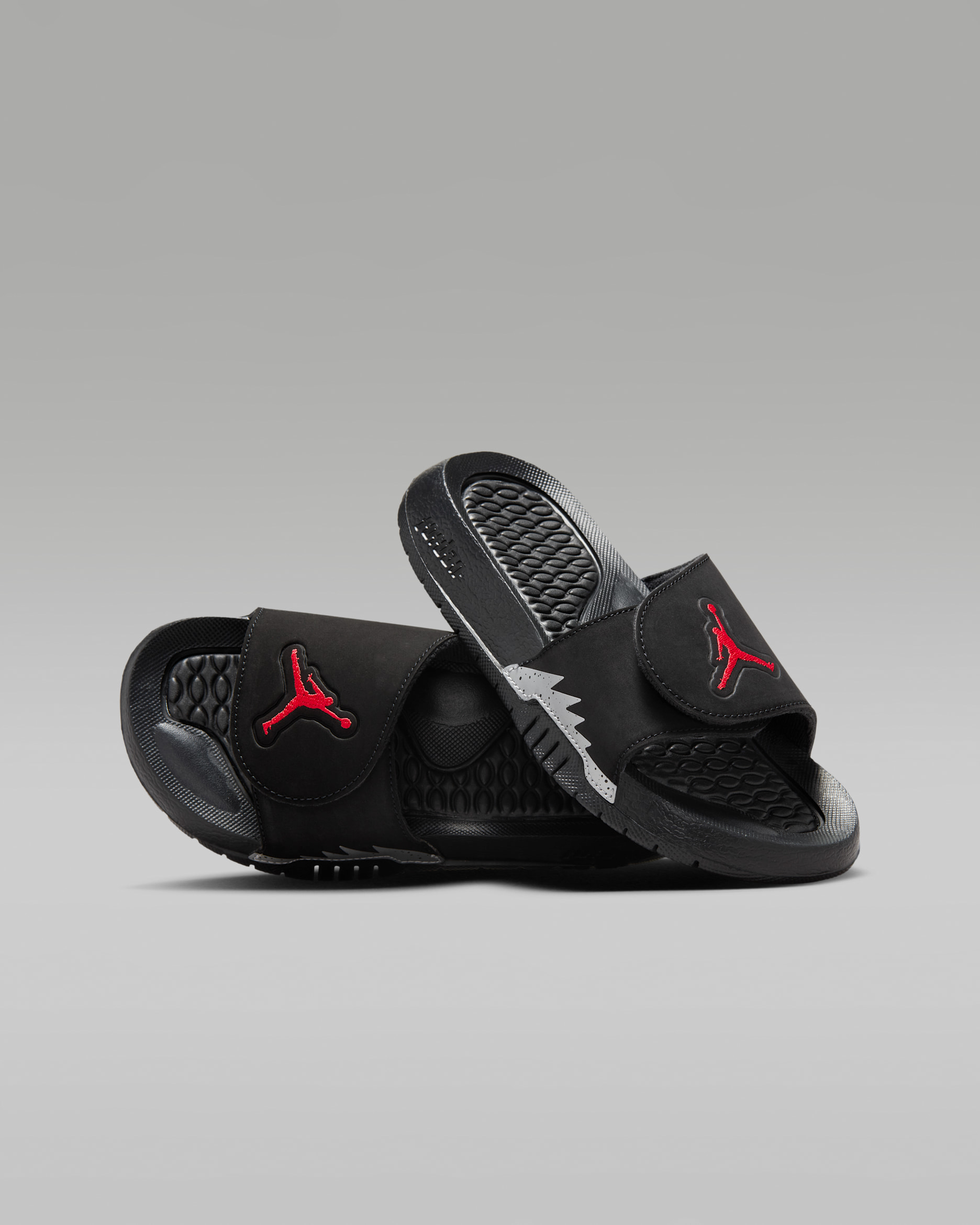 Chancla para niños talla grande Jordan Hydro 5 Retro - Negro/Plata/Rojo pasión