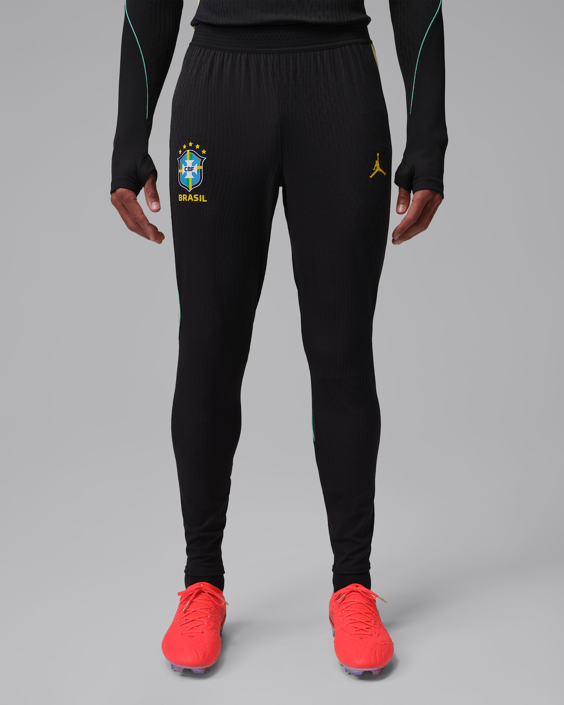 Brazil Strike Elite Men's Jordan Dri-FIT ADV Football Knit Pants - Black/Yellow Pulse/Light Menta/Infrared 23