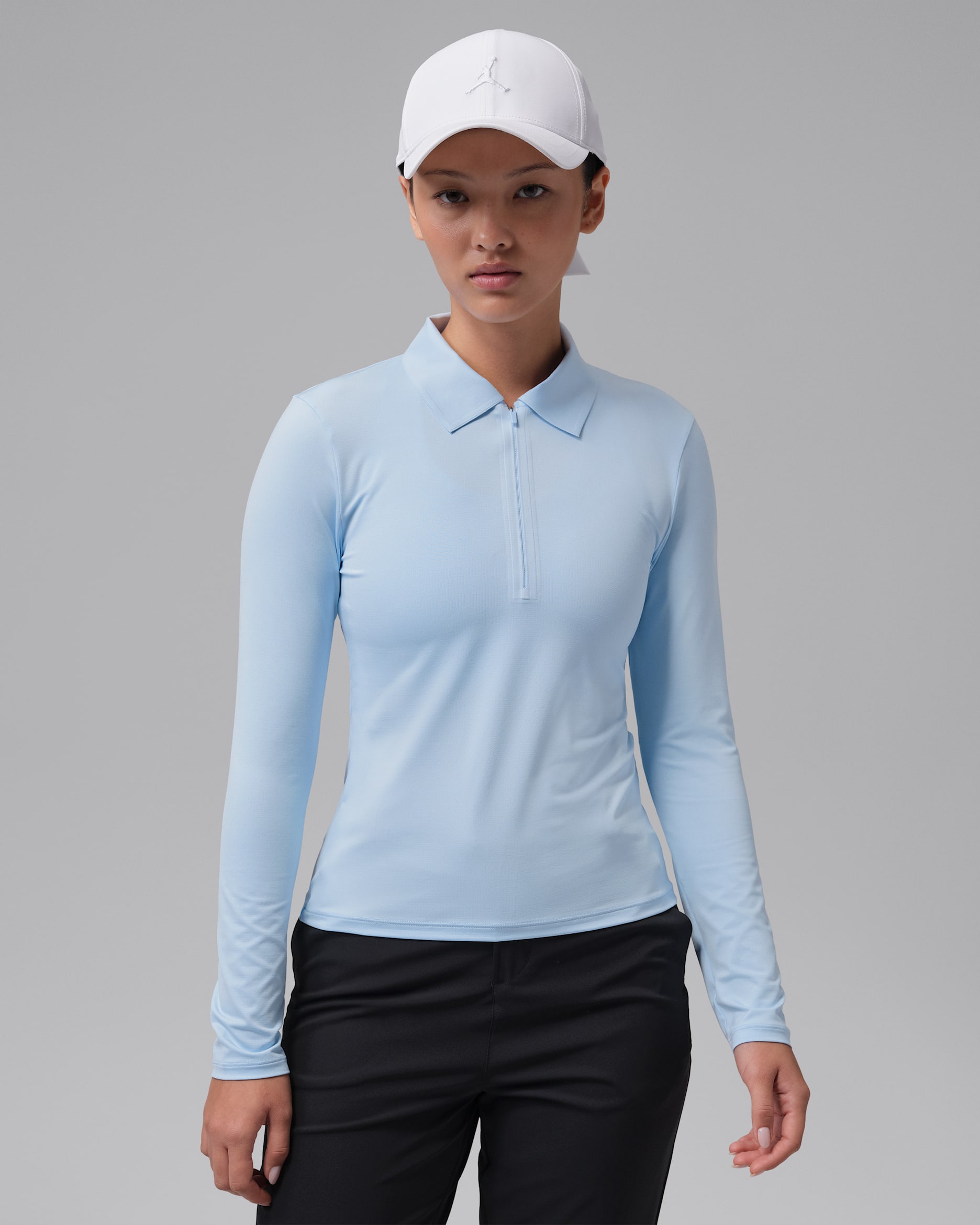 조던 스포츠 여성 드라이 핏 긴팔 골프 폴로 - 하이드로젠 블루/세일/하이드로젠 블루