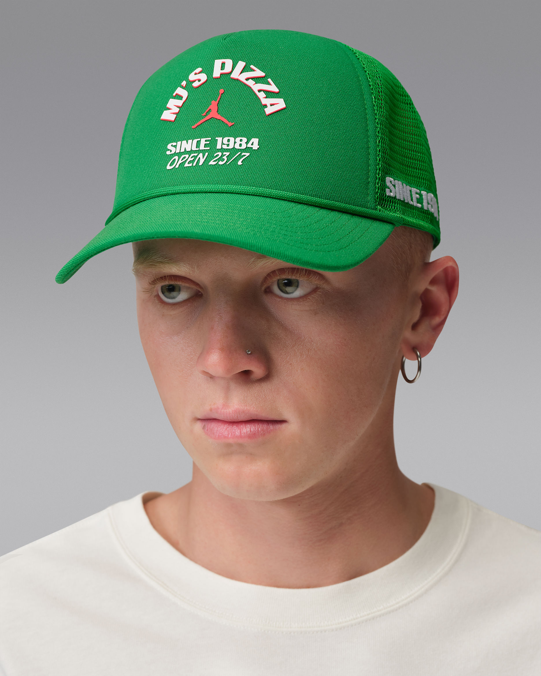 Jordan Rise Structured Trucker Cap - Lucky Green/Court Green/Infrared 23