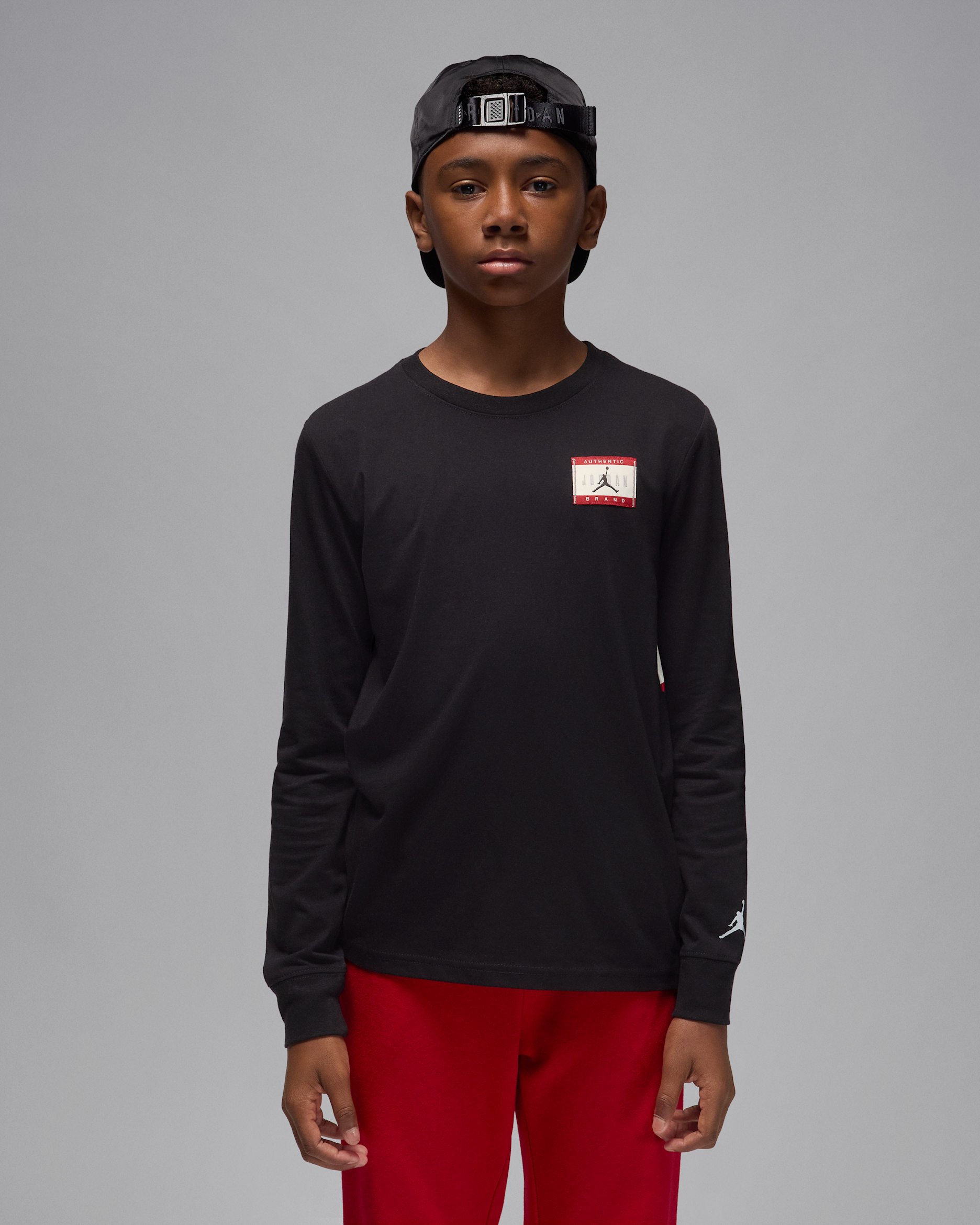 에어 조던 주니어 레이블 긴팔 티셔츠 - 블랙