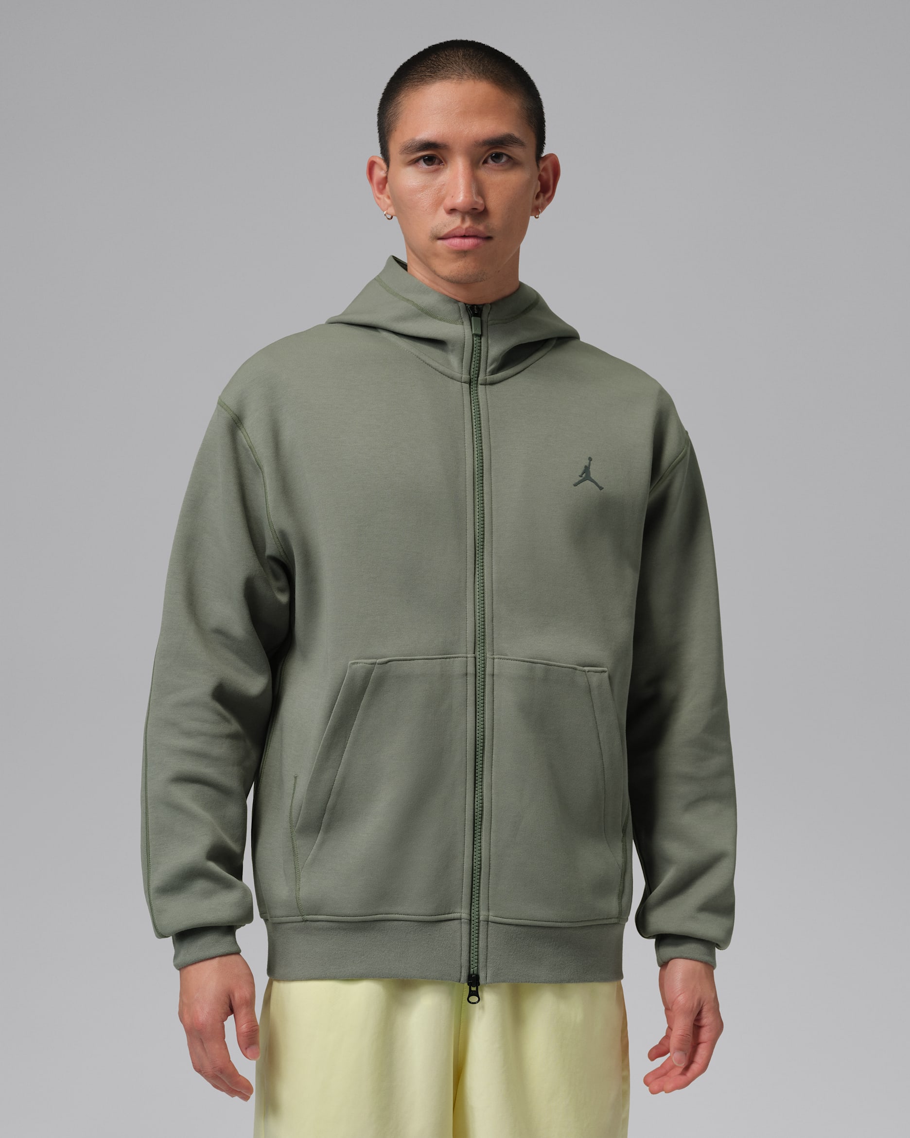 Jordan Sport Hoop Fleece Men's Dri-FIT Full-Zip Hoodie - Vintage Lichen/Dark Shadow