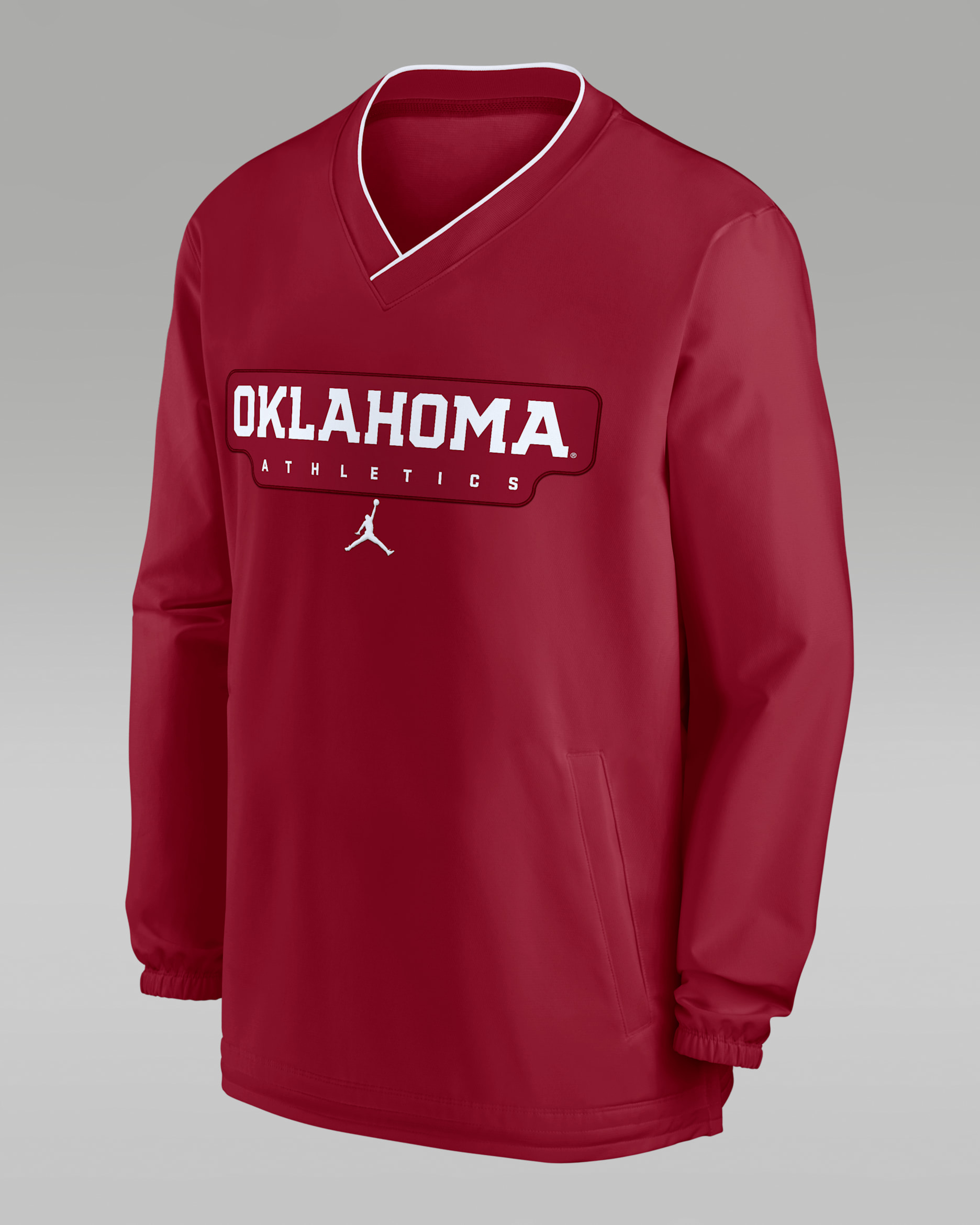 Oklahoma Sooners Sideline Men's Jordan College Long-Sleeve Windshirt - Crimson
