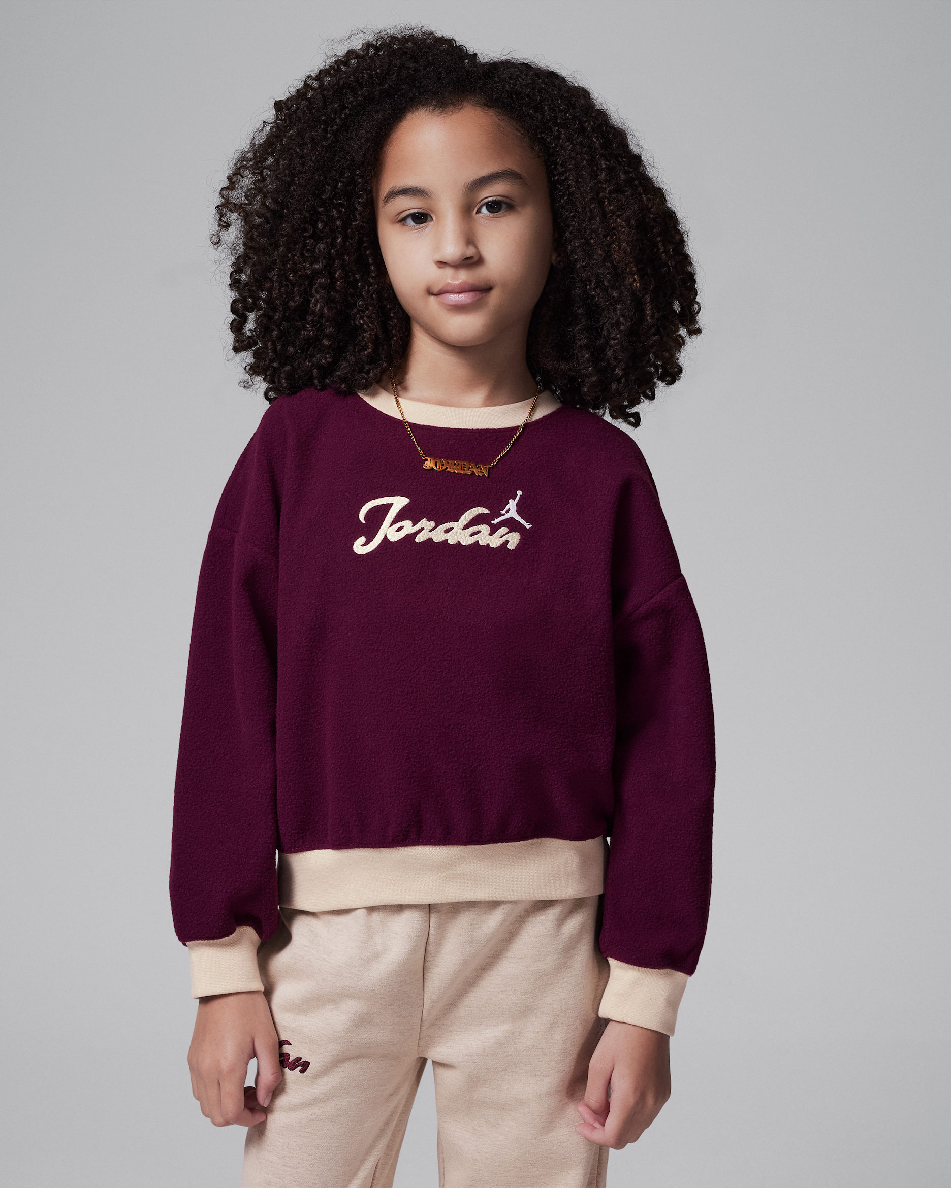 ジョーダン リトルキッズ メタエンチャントメント コージー クルー - ボルドー