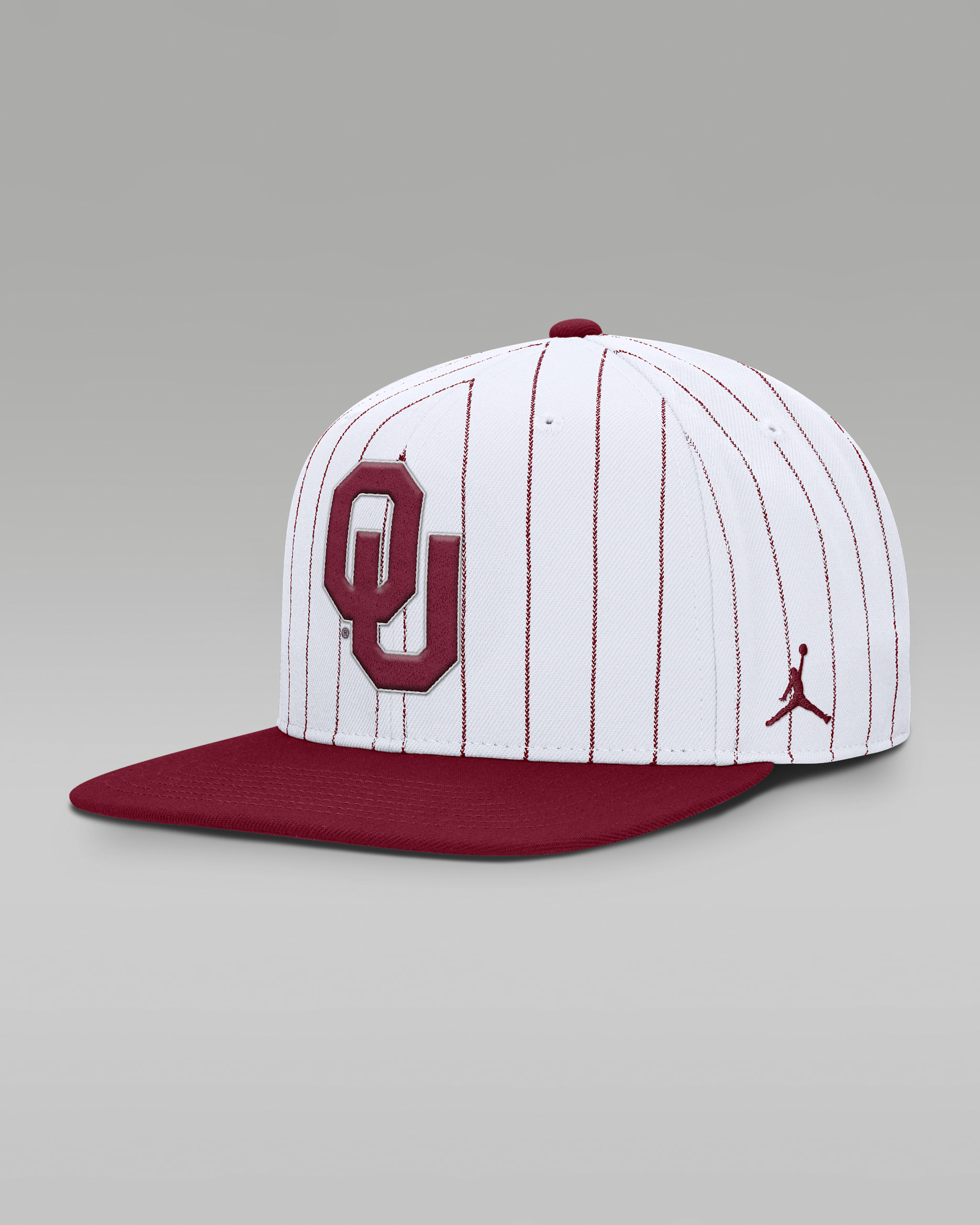 Oklahoma Primetime Pin Stripe 2-Tone Men's Jordan Brand Dri-FIT College Adjustable Hat - White