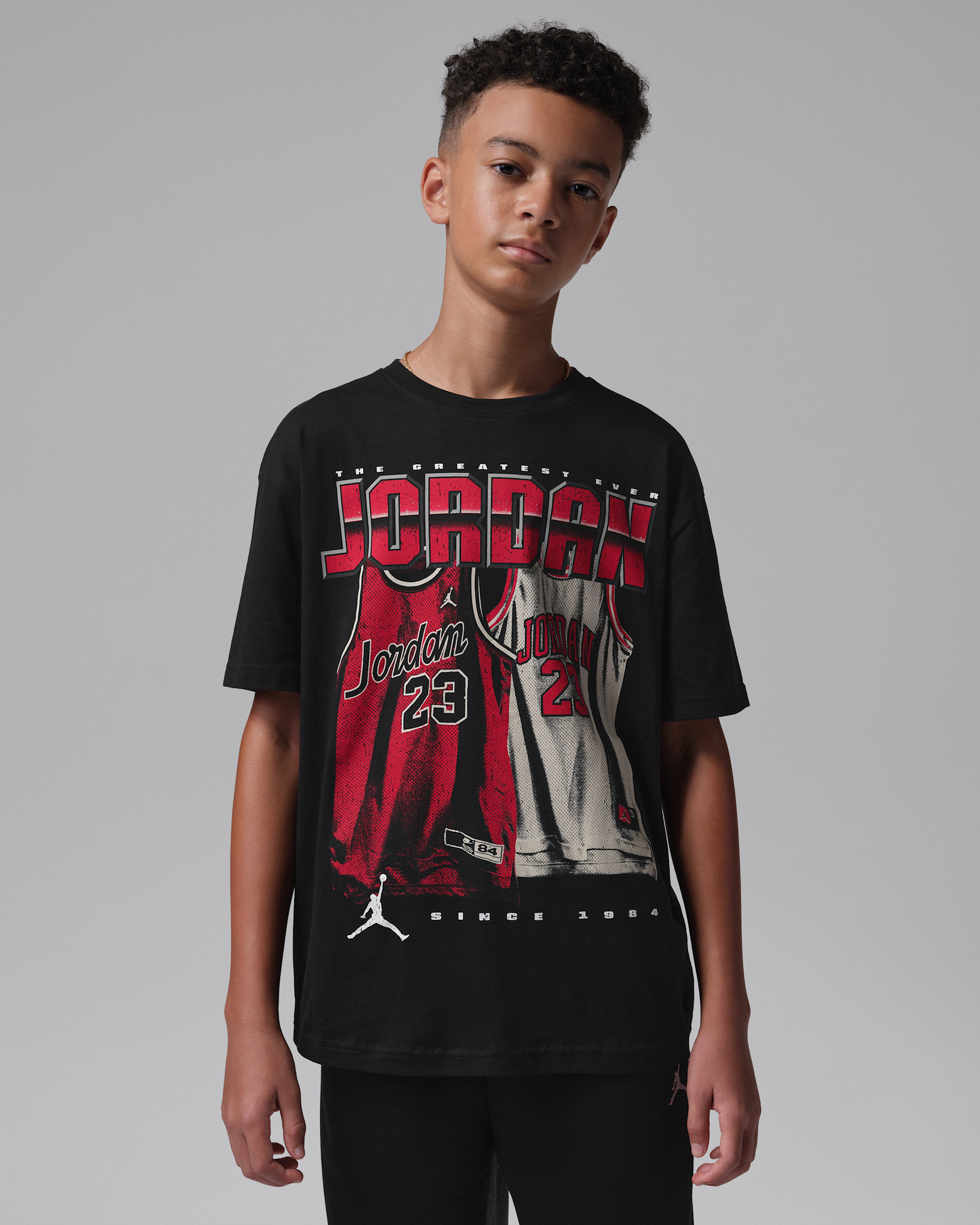 조던 주니어 홈 앤 어웨이 티셔츠 - 블랙