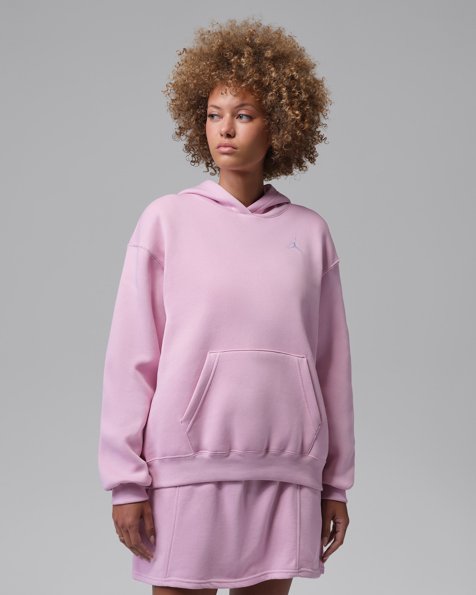 Jordan Brooklyn Fleece Women's Pullover Hoodie - Iced Carmine/White