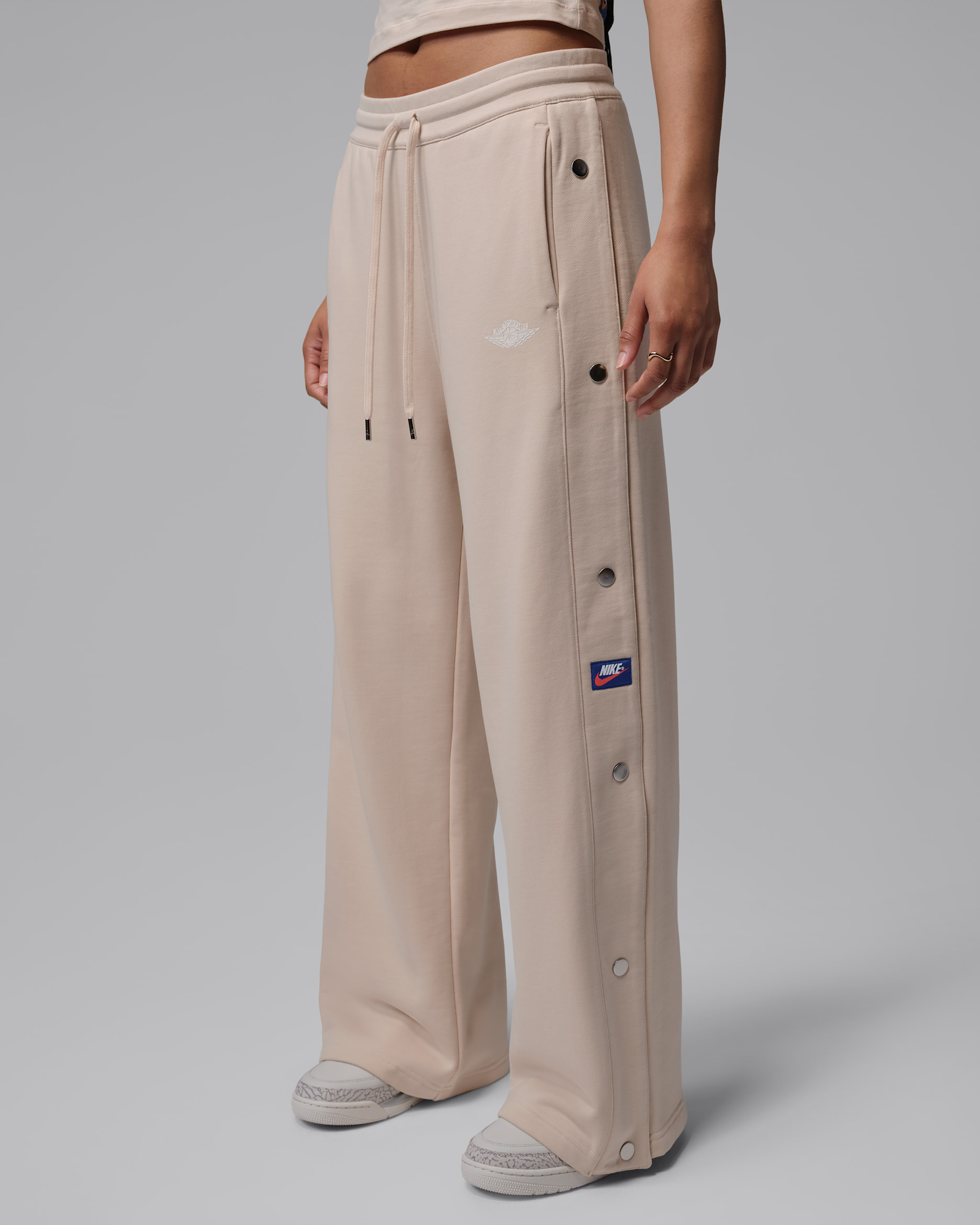 Jordan Flight Fleece Women's French Terry Snap Pants - Pearl White/Sail