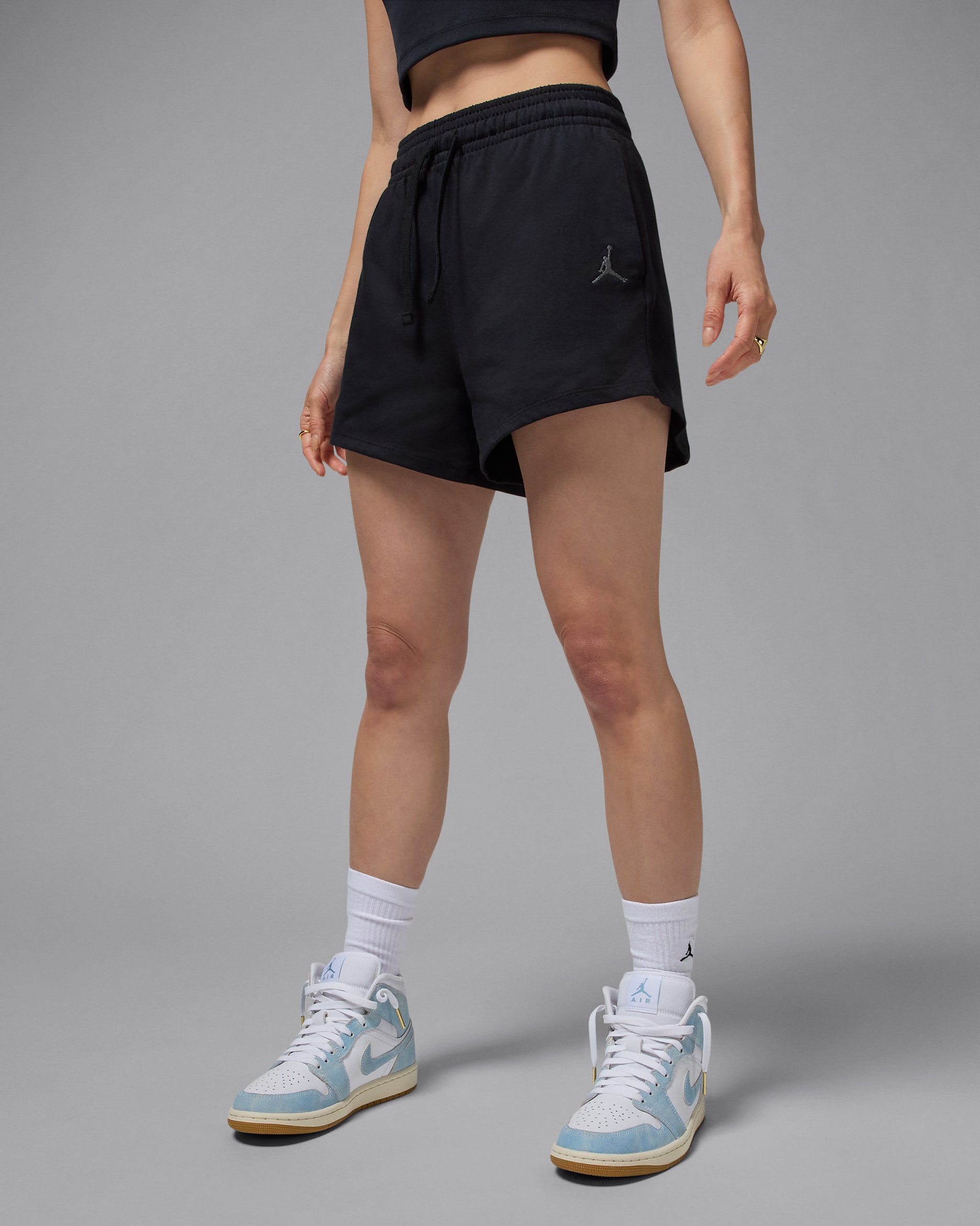 Jordan Women's Knit Shorts - Black/Iron Grey