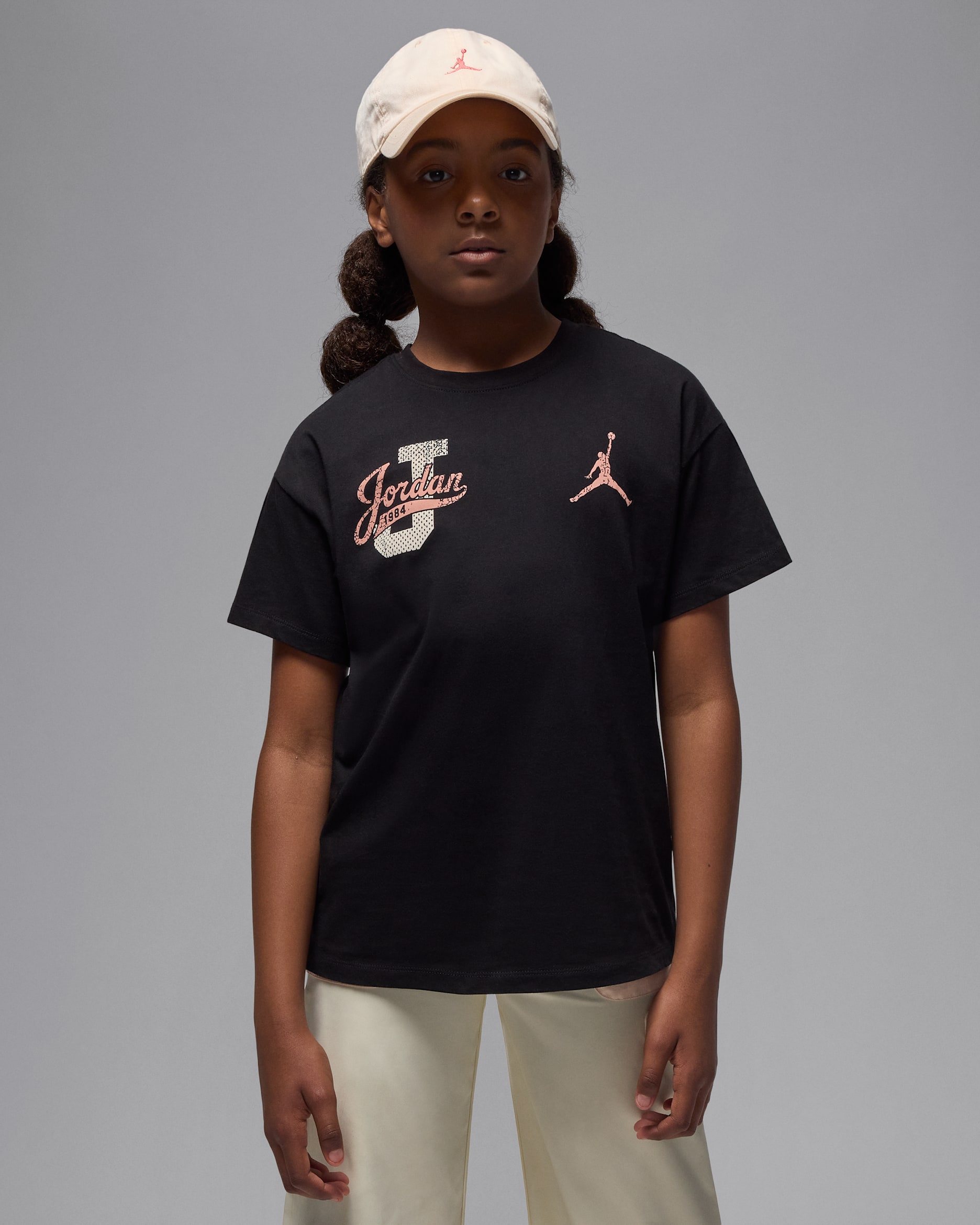 Playera Distressed Collegiate Jordan para niños talla grande - Negro