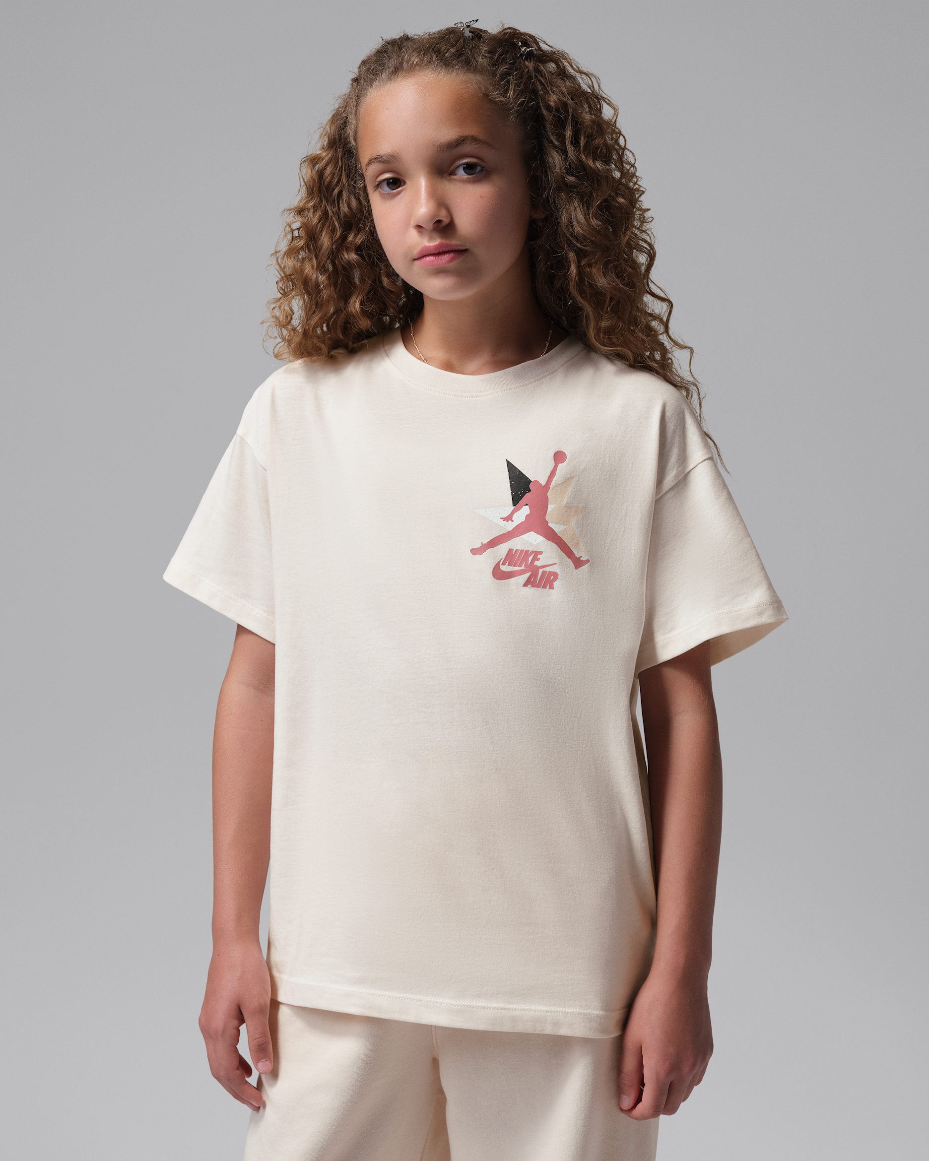 Jordan Older Kids' Geo Burst Flight T-Shirt - Chalk