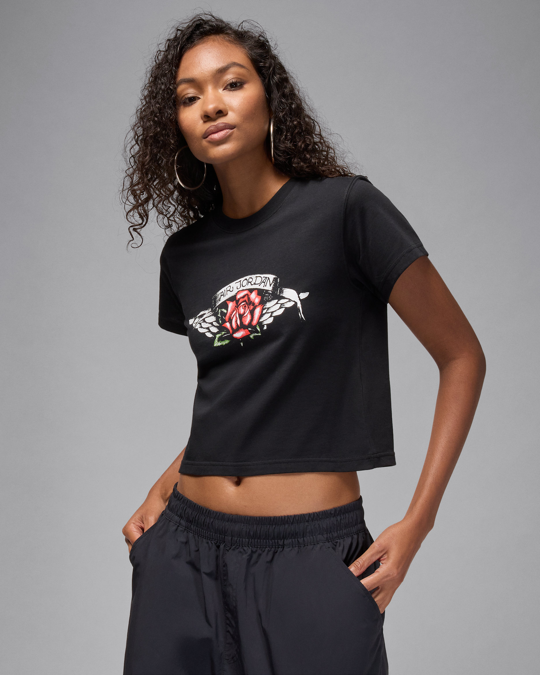 Jordan Flight Women's Slim-Fit Graphic T-Shirt - Black/White