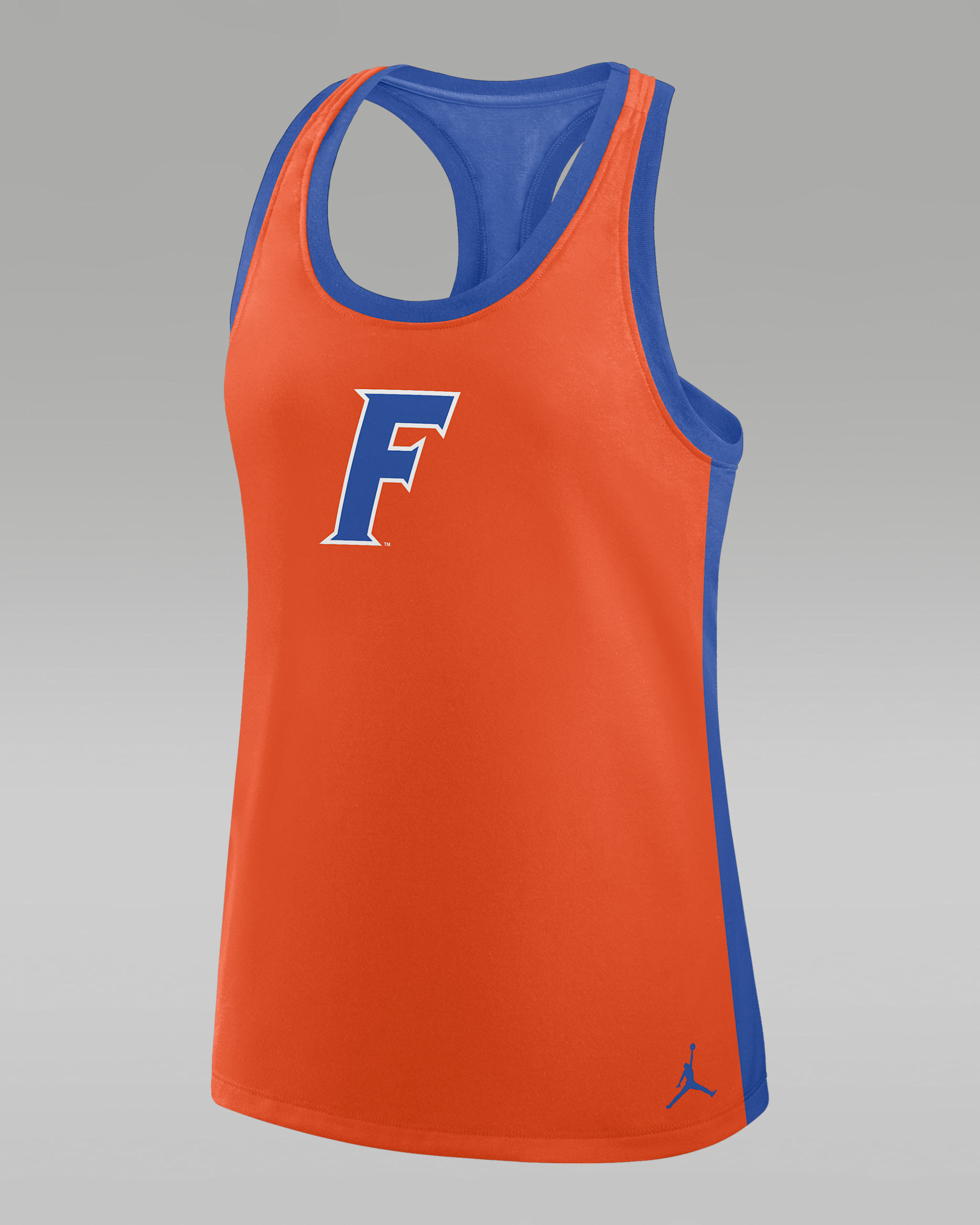 Camiseta de tirantes universitaria marca Jordan Dri-FIT con espalda deportiva para mujer Florida - Naranja/Royal