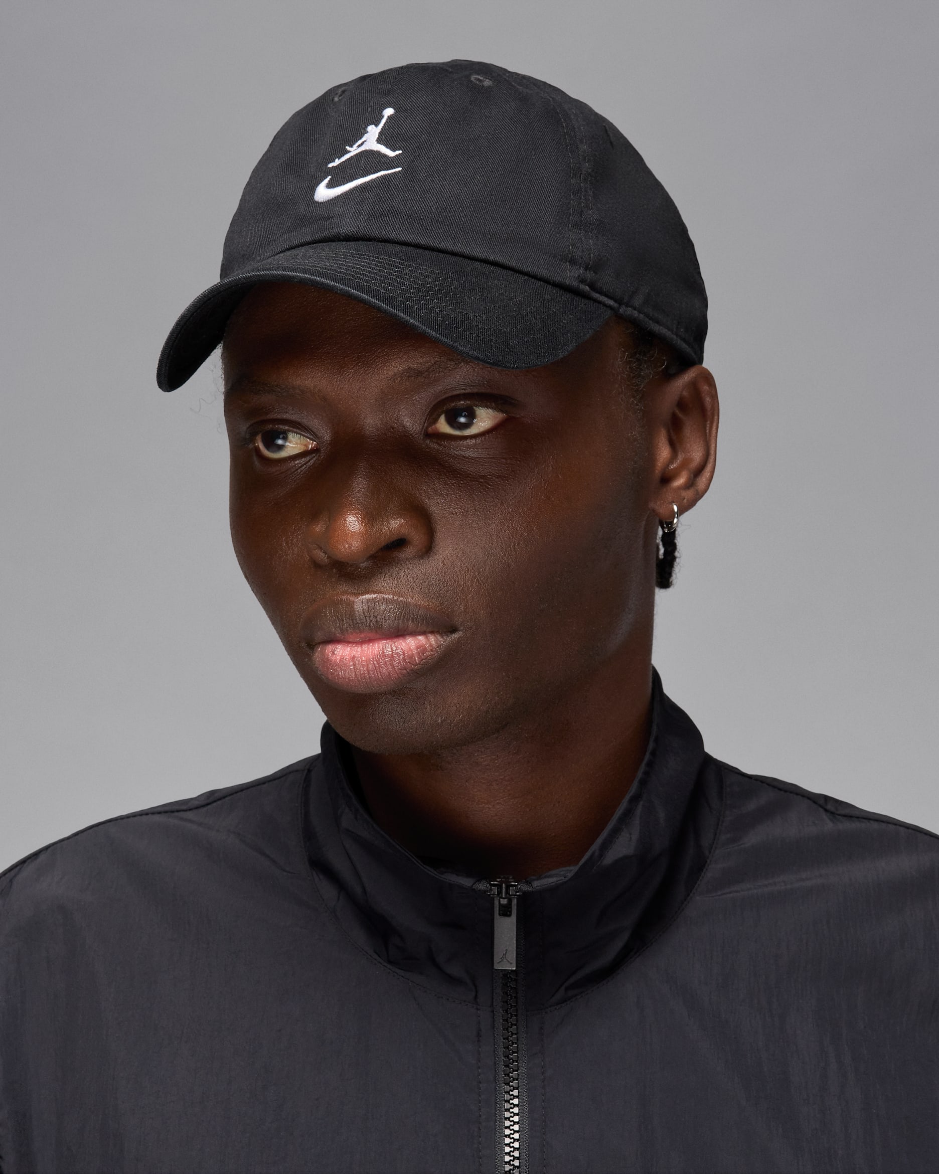 Jordan Club Unstructured Curved-Bill Hat - Black/White