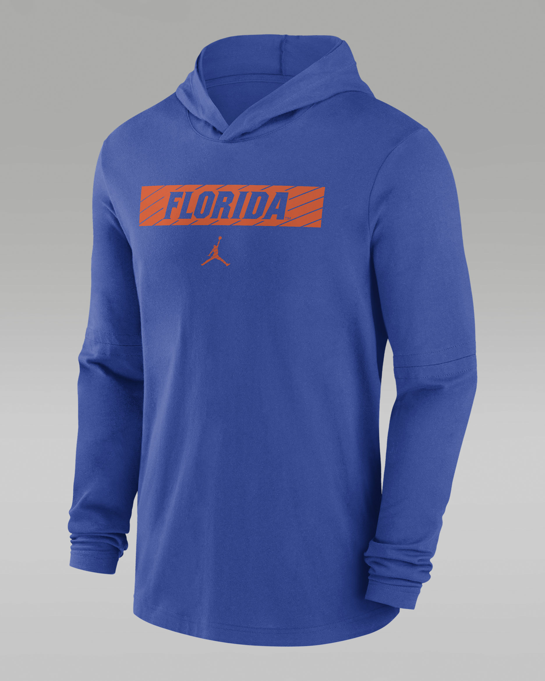 Playera de manga larga universitaria Jordan Dri-FIT con gorro para hombre Florida Gators Sideline - Royal