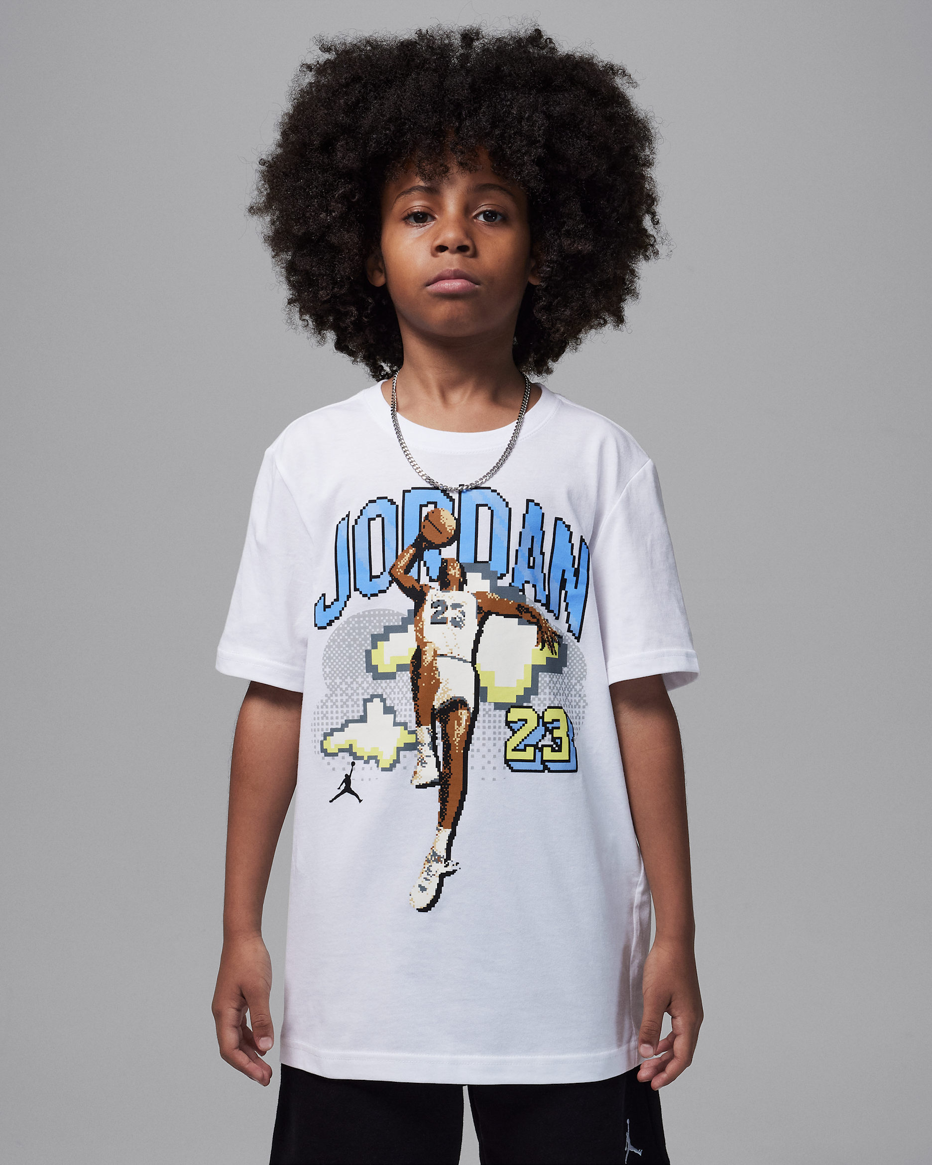 Playera Digi para niños talla grande Jordan Customized Air - Blanco