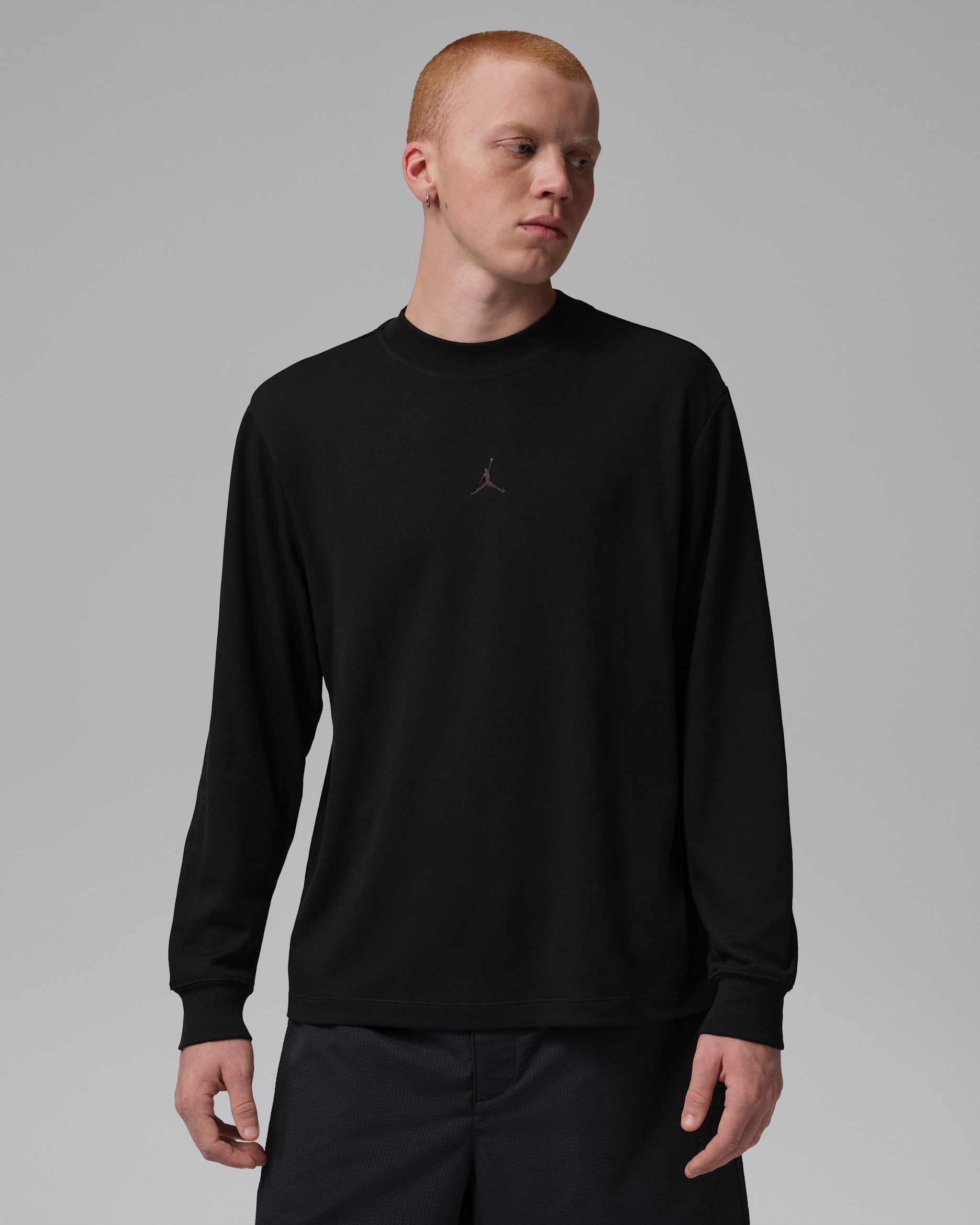 Jordan Sport Men's Dri-FIT Golf Long-Sleeve Mock Neck Sweatshirt - Black/Black