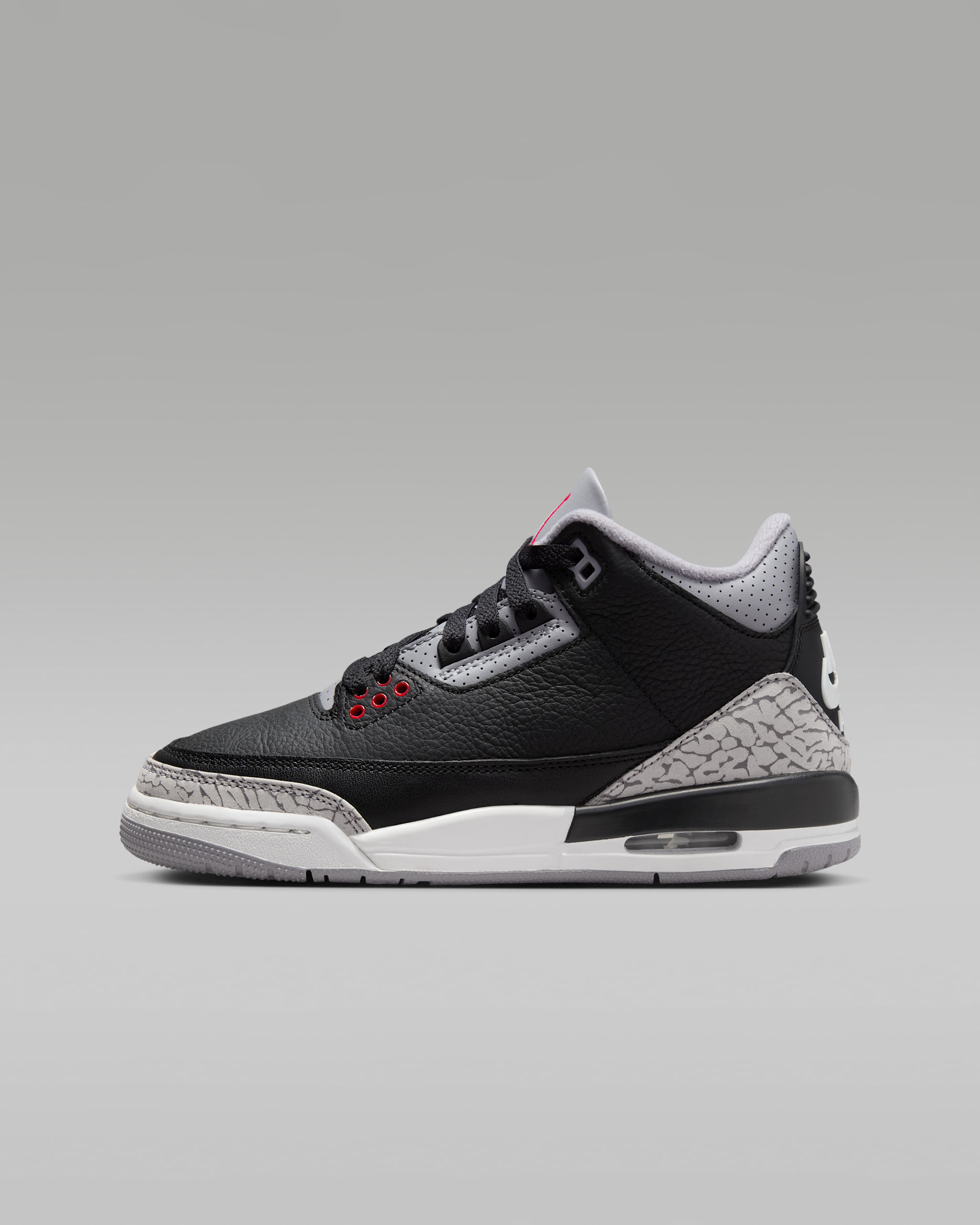 Air Jordan 3 Retro 'Black Cement' Older Kids' Shoes - Black/Cement Grey/Summit White/Fire Red