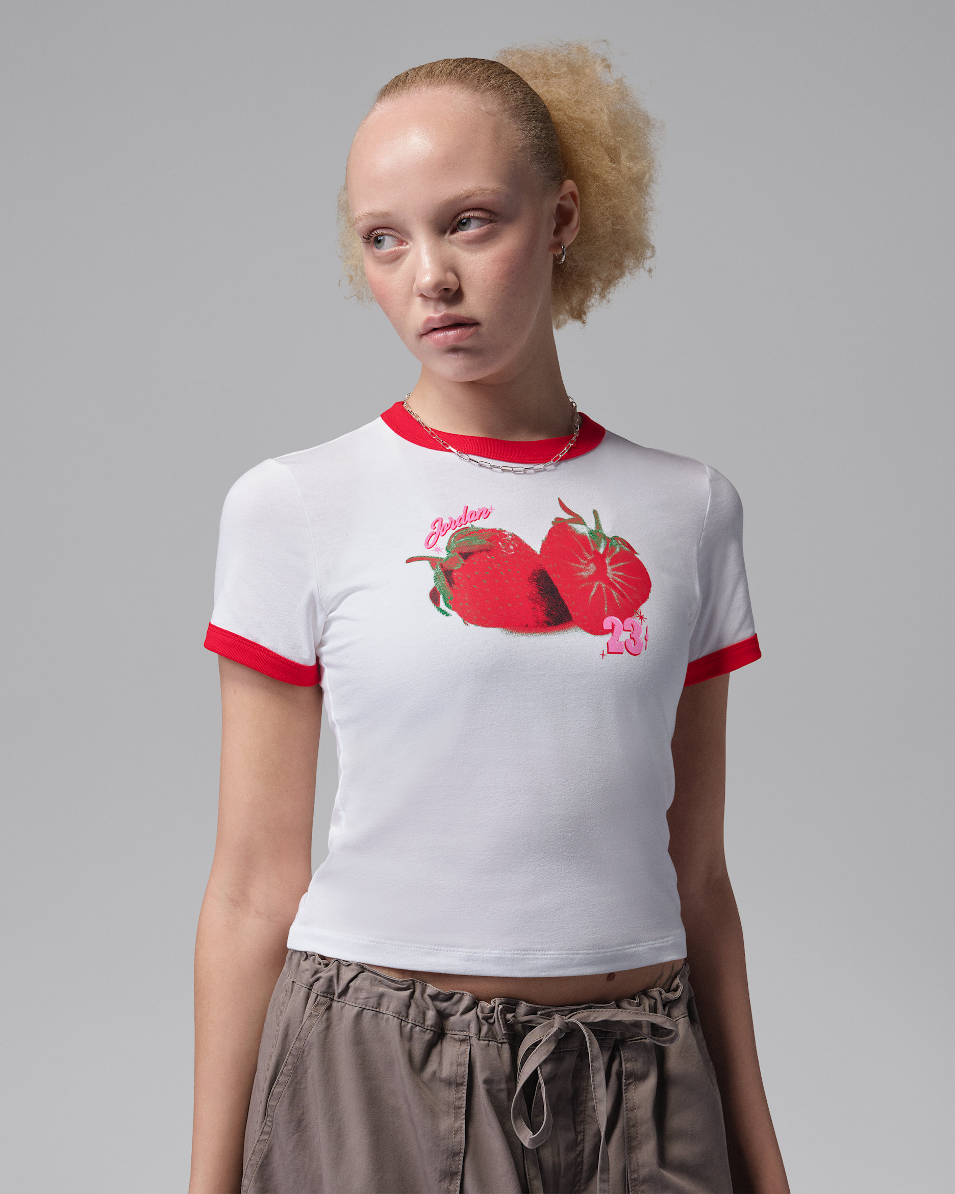 Jordan Women's Ringer T-Shirt - White/University Red