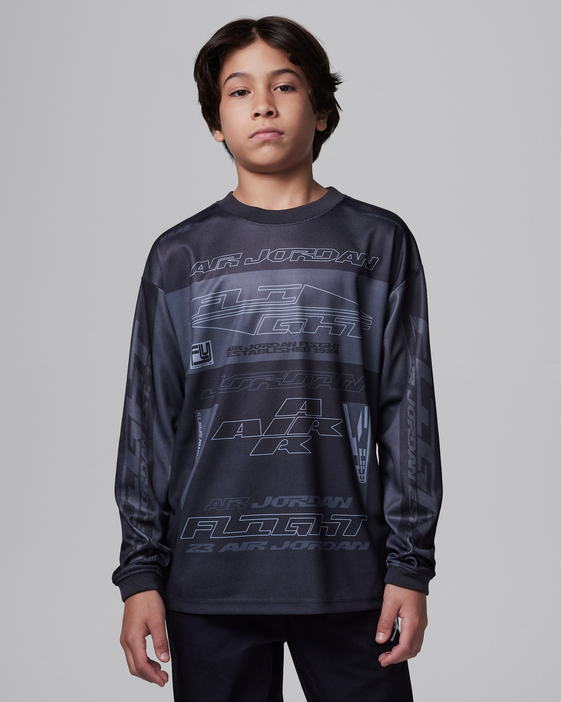 T-shirt manches longues en jersey Dri-FIT Motorsports Jordan MVP pour ado - Noir