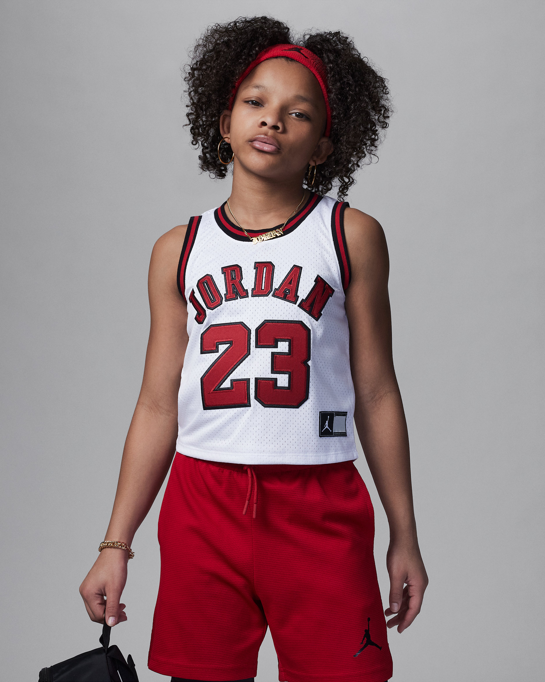 Jordan Big Kids' Recon Cropped Jersey - White