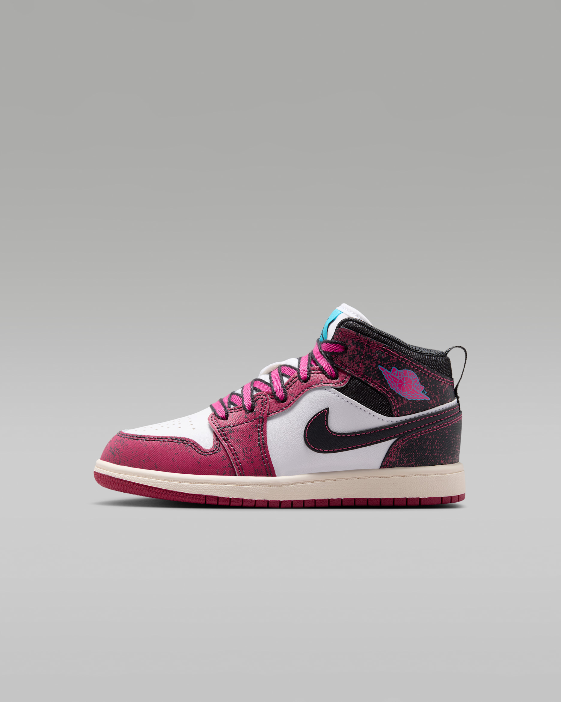 Sapatilhas Jordan 1 Mid SE para criança - Sweet Beet/Off Noir/Branco/Rosa Desert