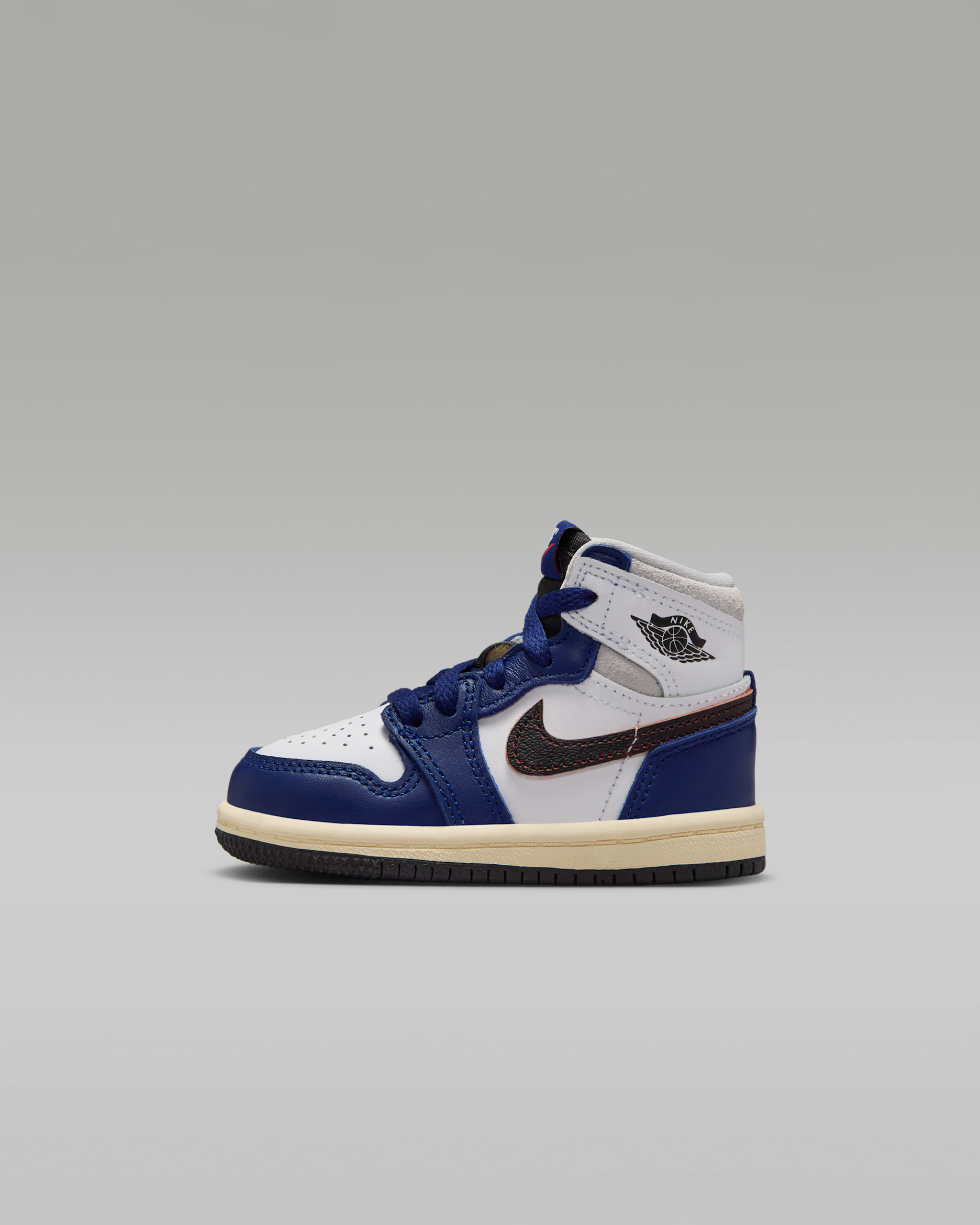 Jordan 1 Retro High OG Baby & Toddler Shoes - White/Neutral Grey/Deep Royal Blue/Black