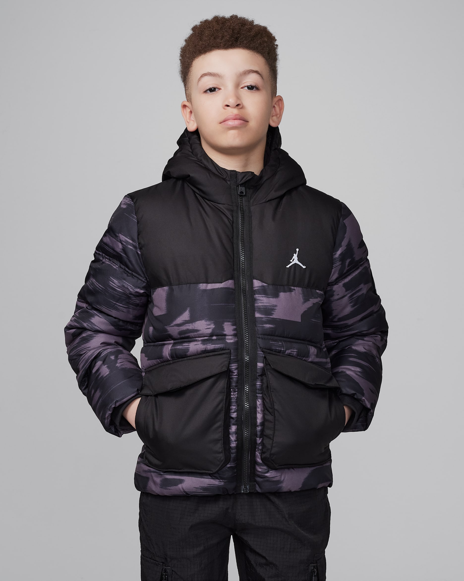 Jordan Big Kids' Faux Down Jacket - Iron Grey