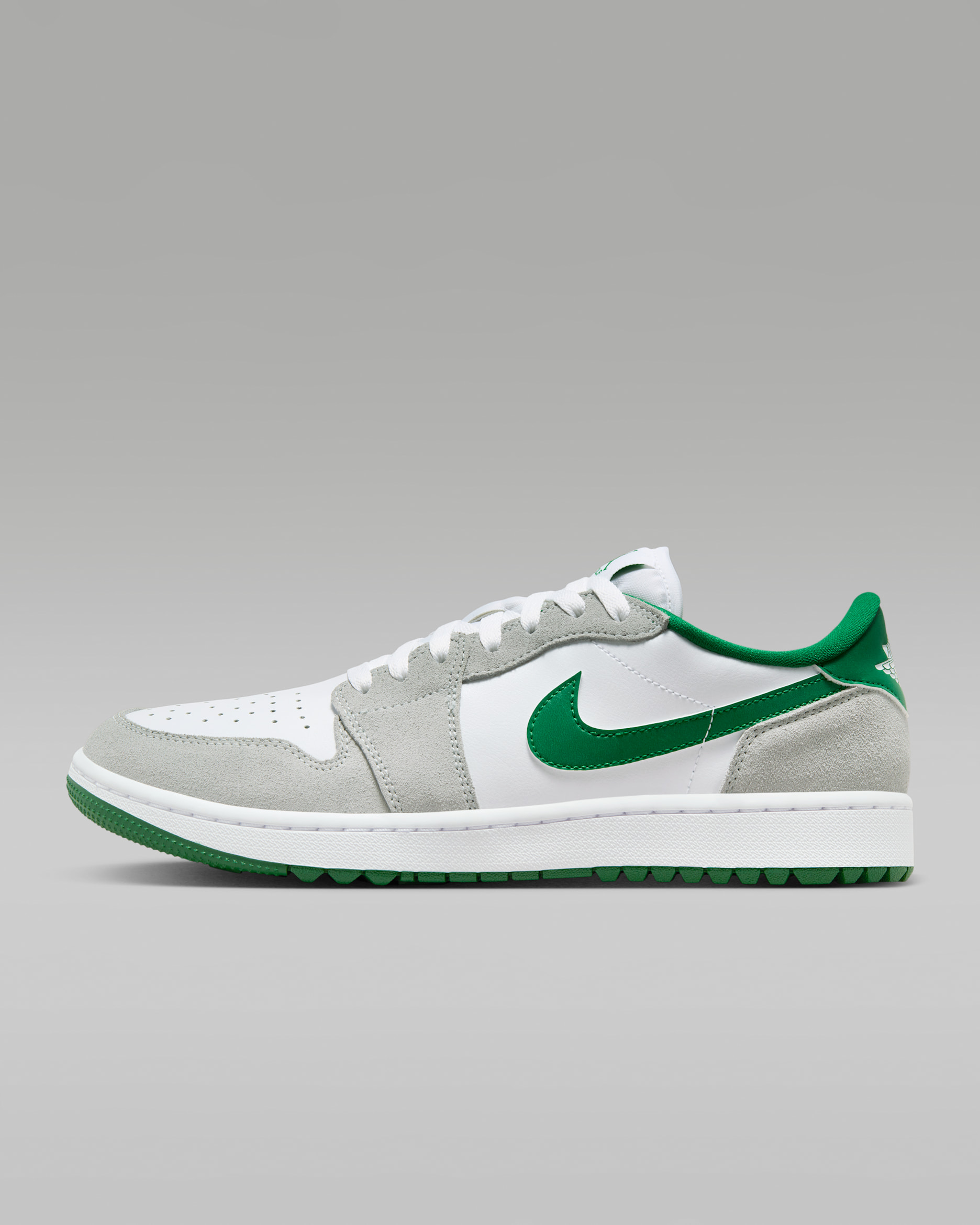 Air Jordan 1 低筒 G 高爾夫鞋 - 白色/Light Smoke Grey/Pine Green