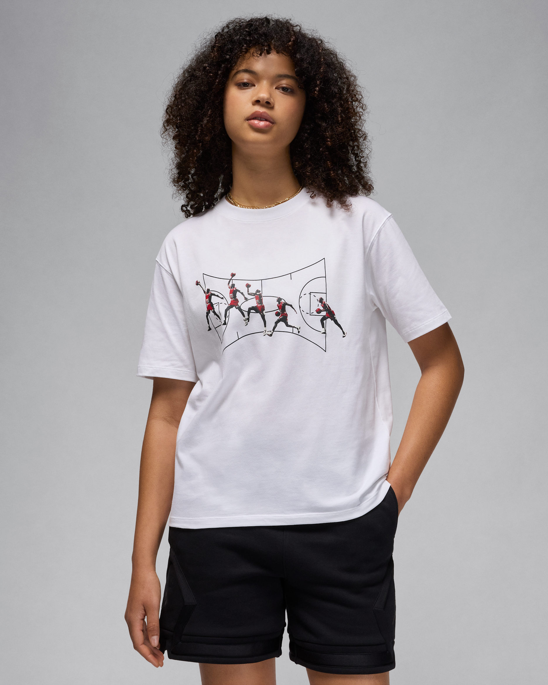 Jordan Women's Graphic Girlfriend T-Shirt - White/Dark Smoke Grey