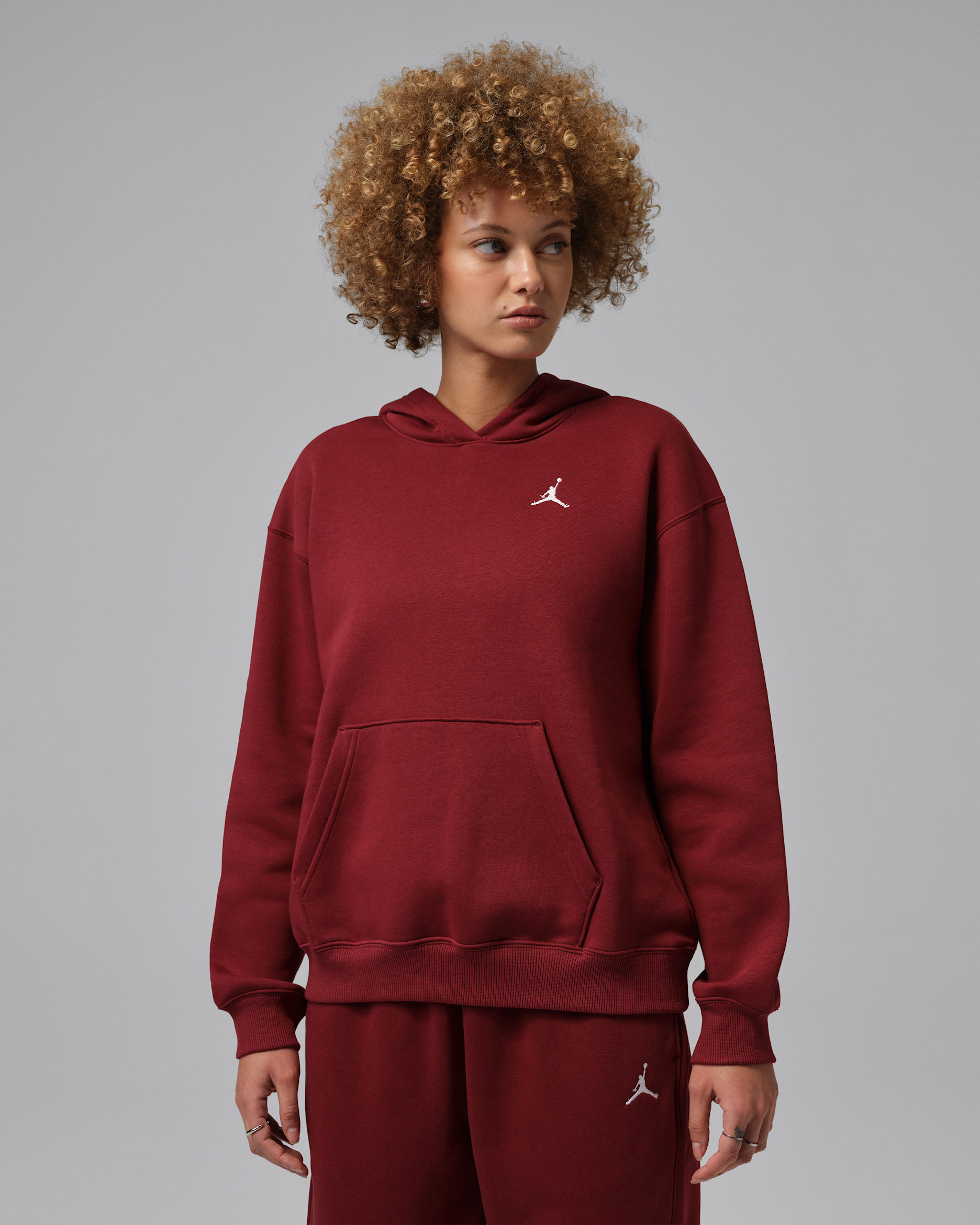 Jordan Brooklyn Fleece Sudadera con capucha - Mujer - Team Red/Blanco