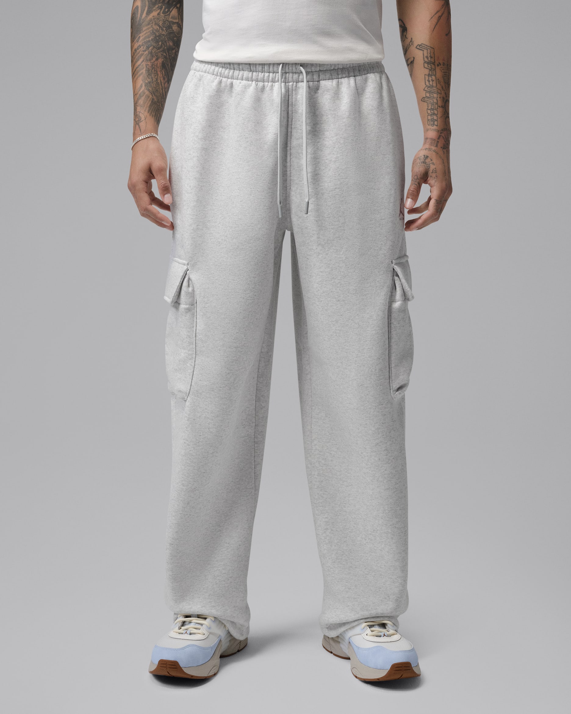 Jordan Brooklyn Men's Oversized Fleece Cargo Trousers - Neutral Grey/Heather/Light Smoke Grey