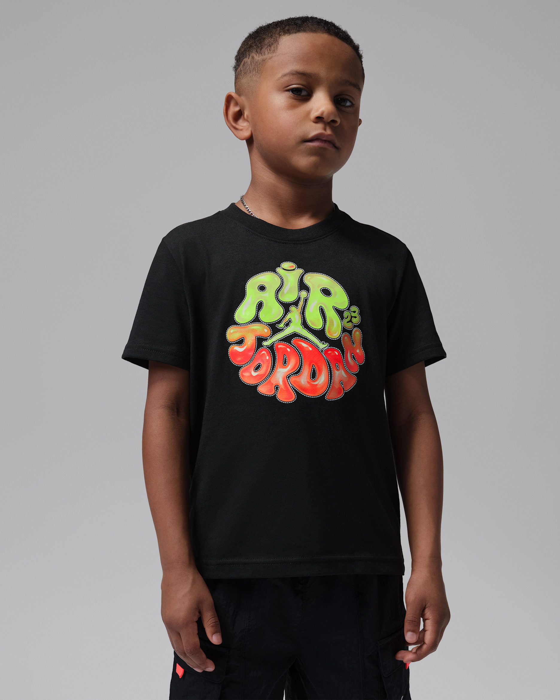 Playera estilo globo para niños talla pequeña Jordan Super Splash - Negro