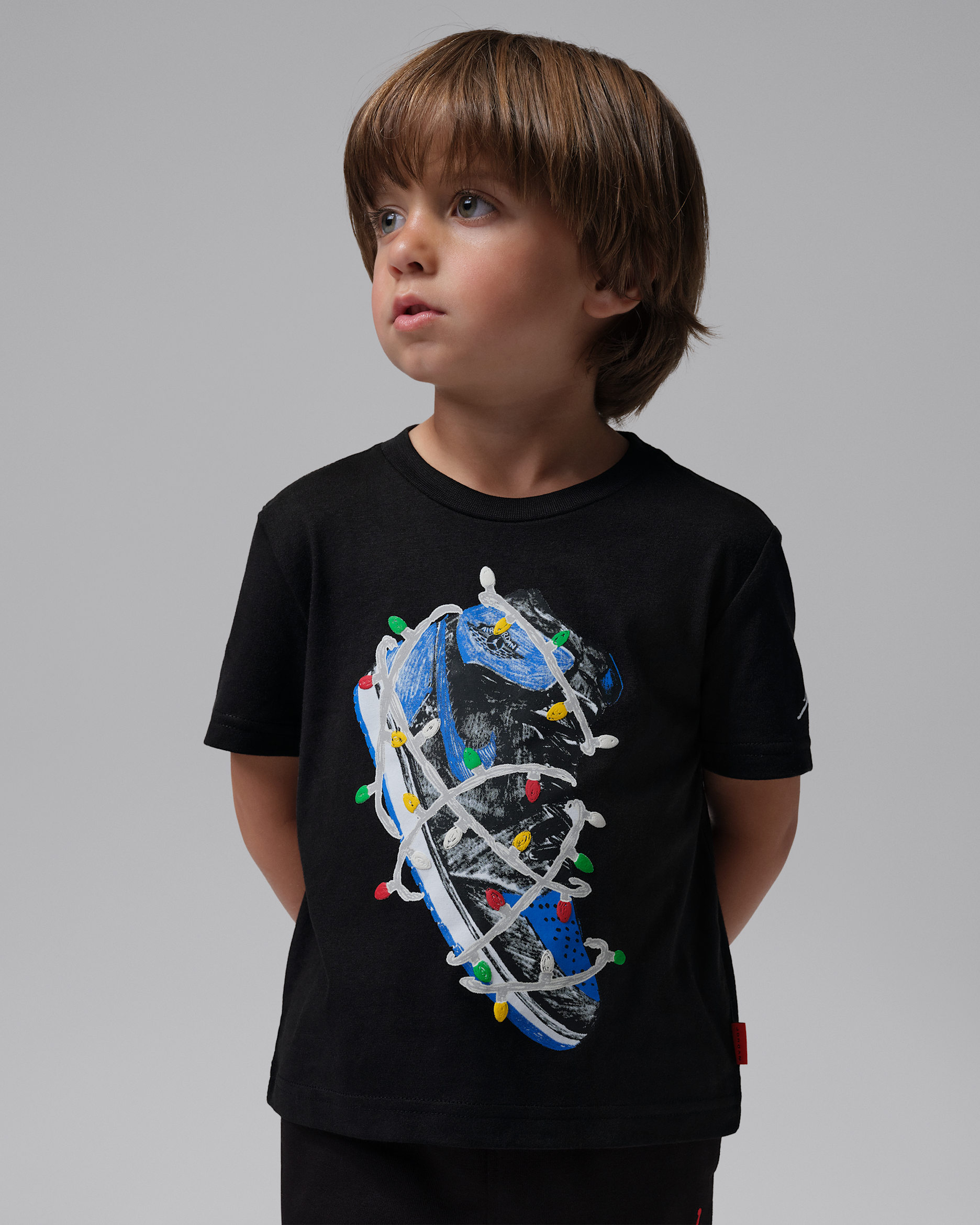 Playera AJ1 infantil Jordan - Negro/Negro/Rojo gimnasio