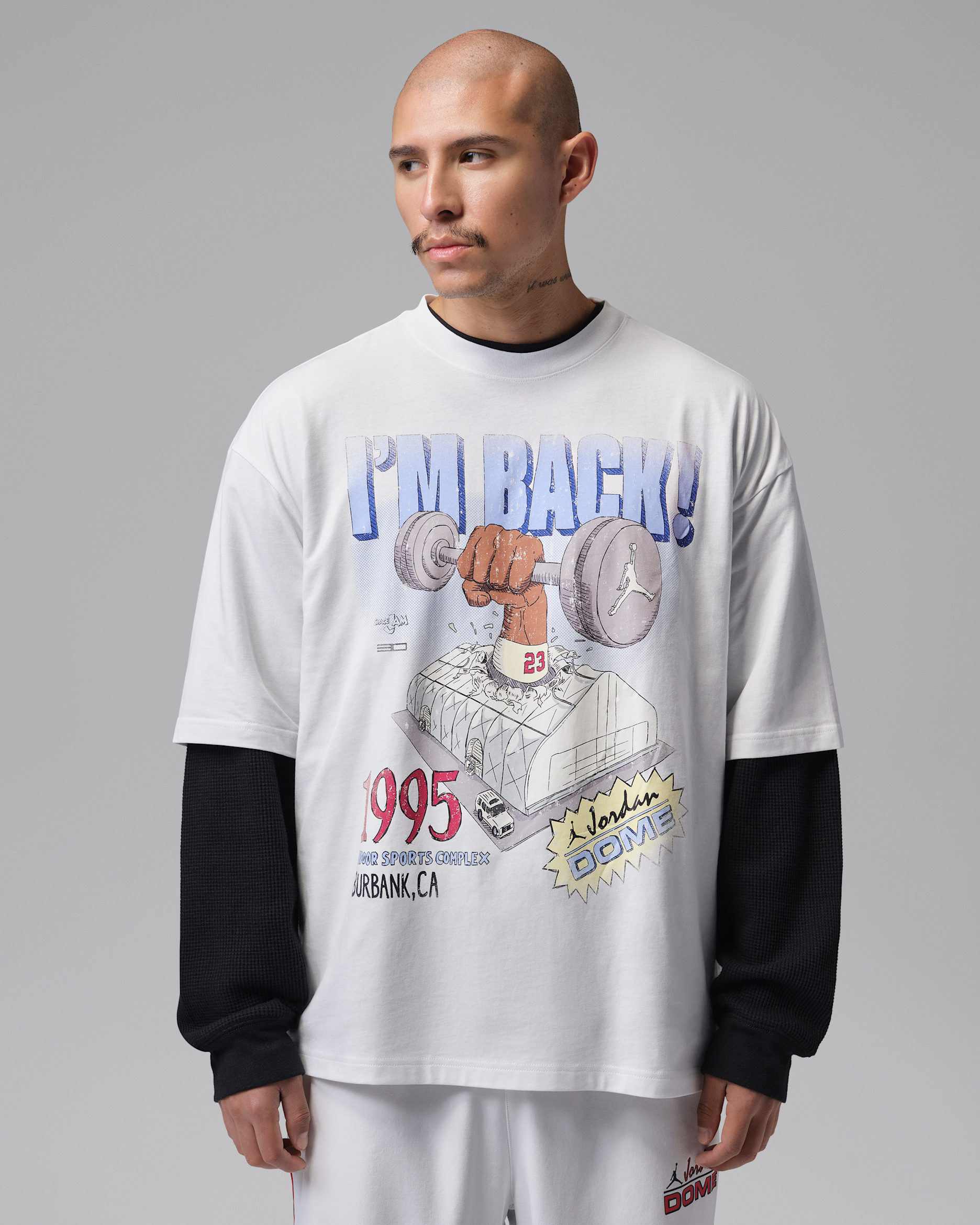 Jordan Dri-FIT Dome Jam Sport Men's Crew-Neck T-Shirt - Summit White/Aluminium