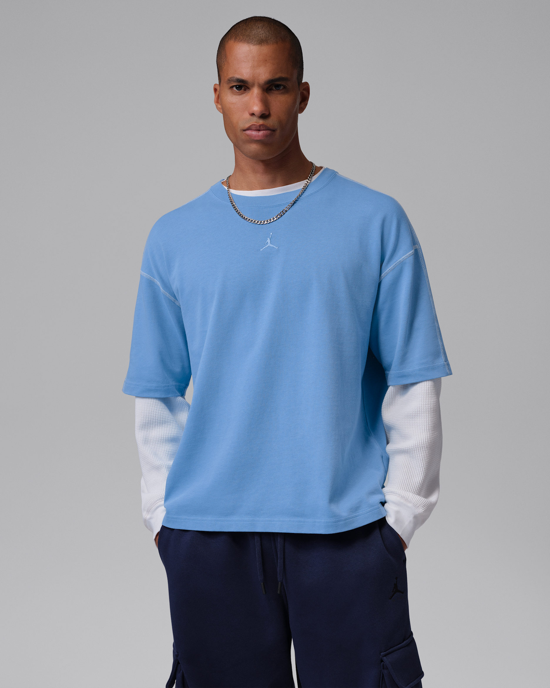 Jordan Flight Men's Heavyweight Short-Sleeve Top - Blue Beyond/Sail/Blue Beyond