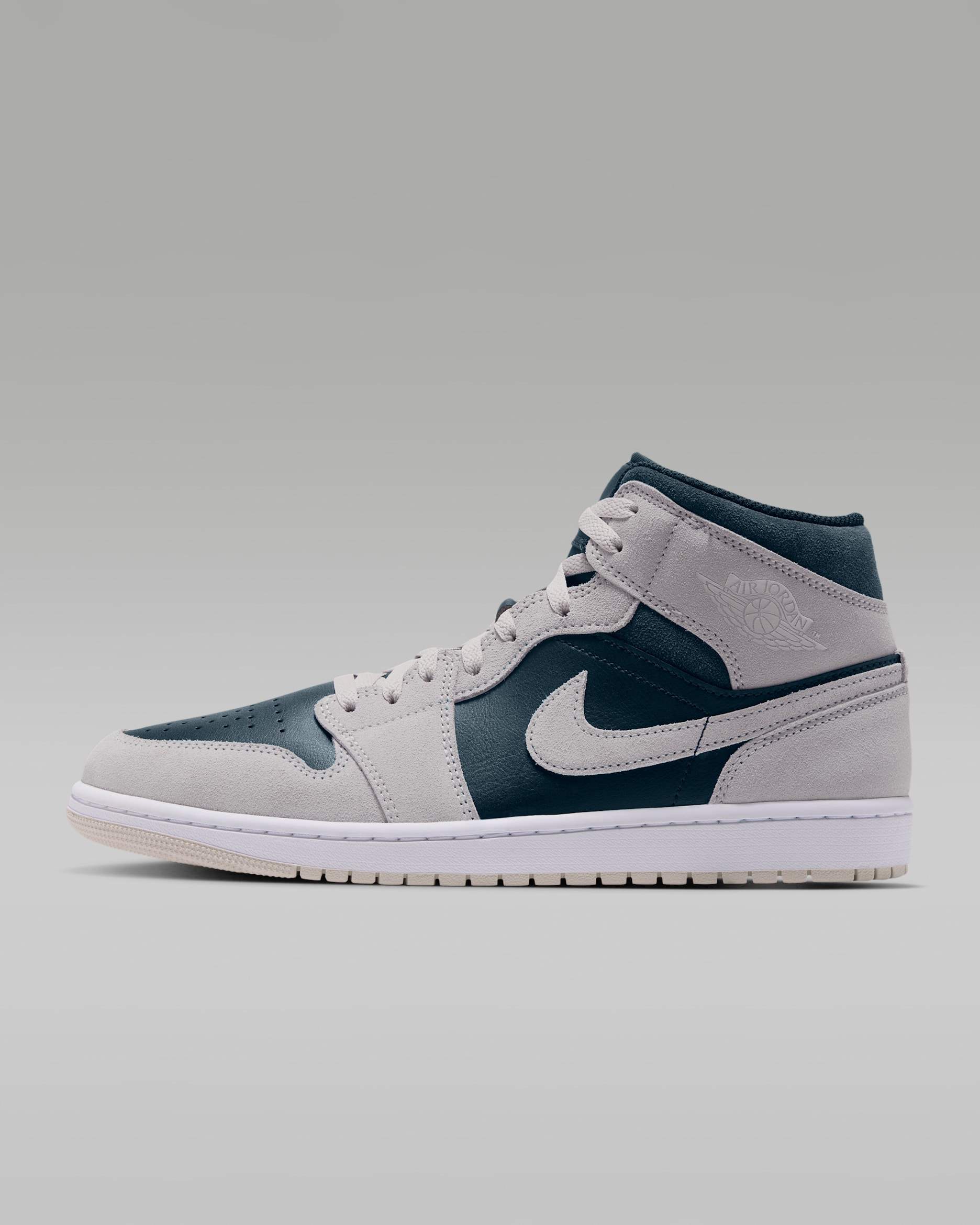 Air Jordan 1 Mid Men's Shoes - Light Orewood Brown/Midnight Spruce/White/Pale Ivory