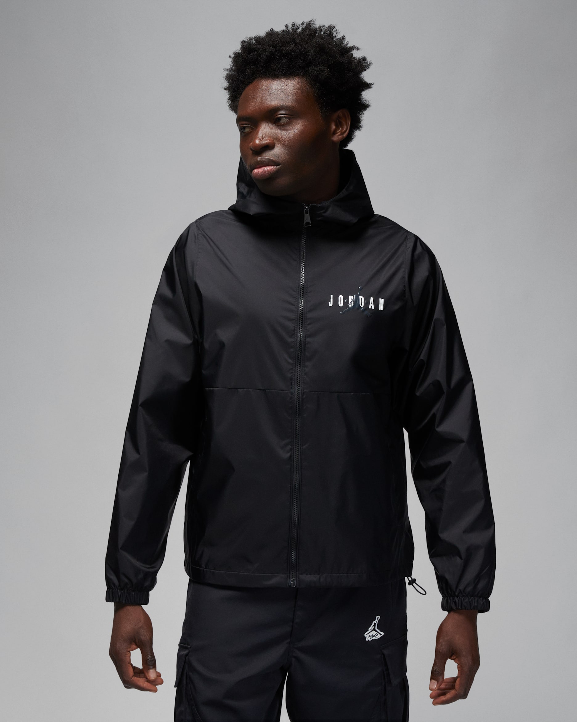 Jordan Essentials Men's Woven Jacket - Black/Black/Dark Smoke Grey