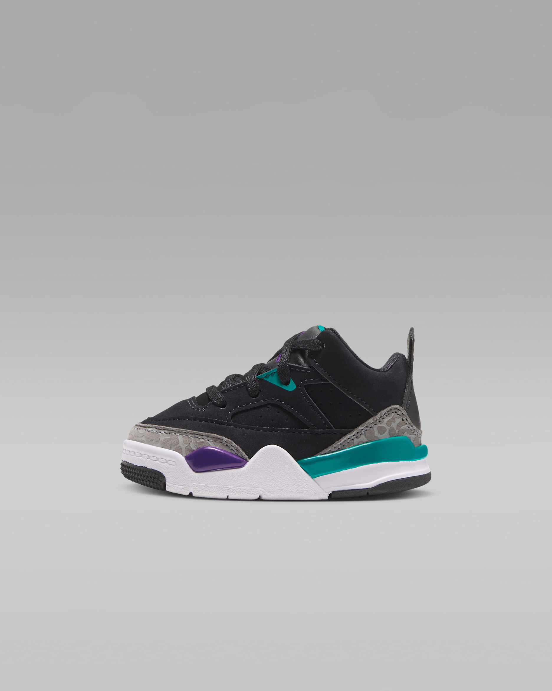 Tenis para bebé e infantil Jordan Son of Mars - Negro/Azul verdoso Río/Blanco/Morado cancha