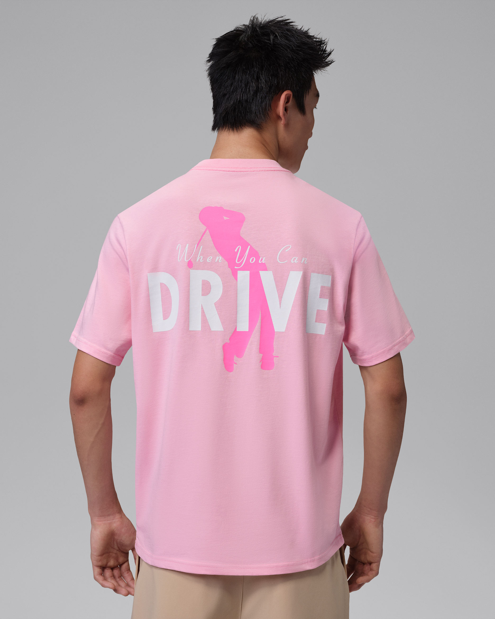 조던 스포츠 남성 드라이 핏 골프 티셔츠 - 미디엄 소프트 핑크/핑크 글로우