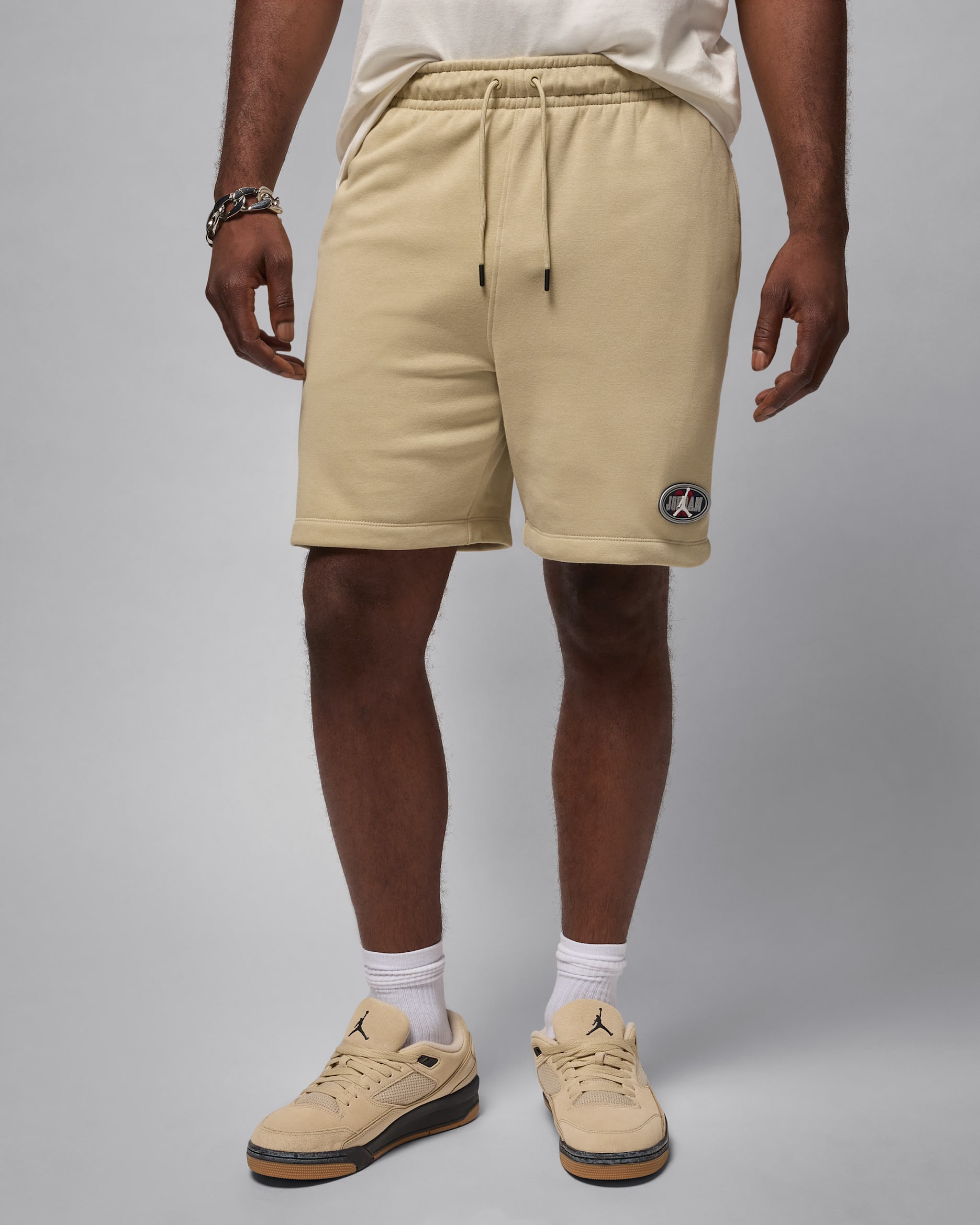 Shorts para hombre Jordan Brooklyn Fleece - Caqui desierto/Gris humo claro