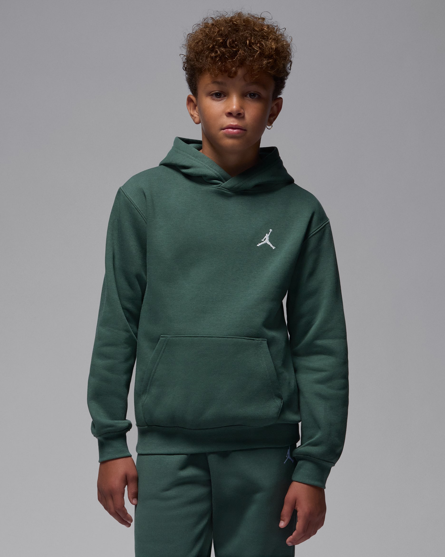 Jordan Brooklyn Fleece Big Kids' Pullover Hoodie - Midnight Green