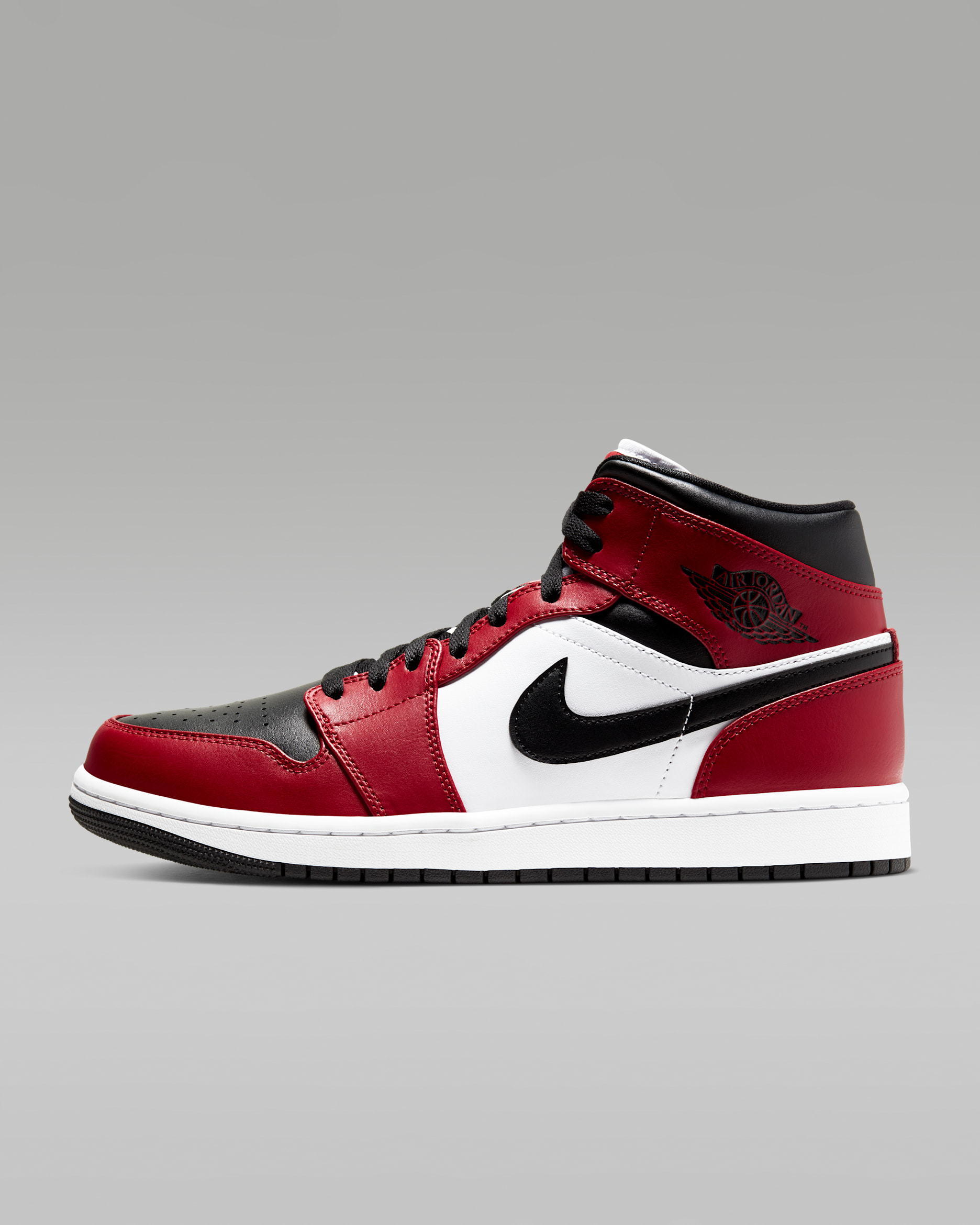 Air Jordan 1 Mid Shoes - Black/Gym Red/Black